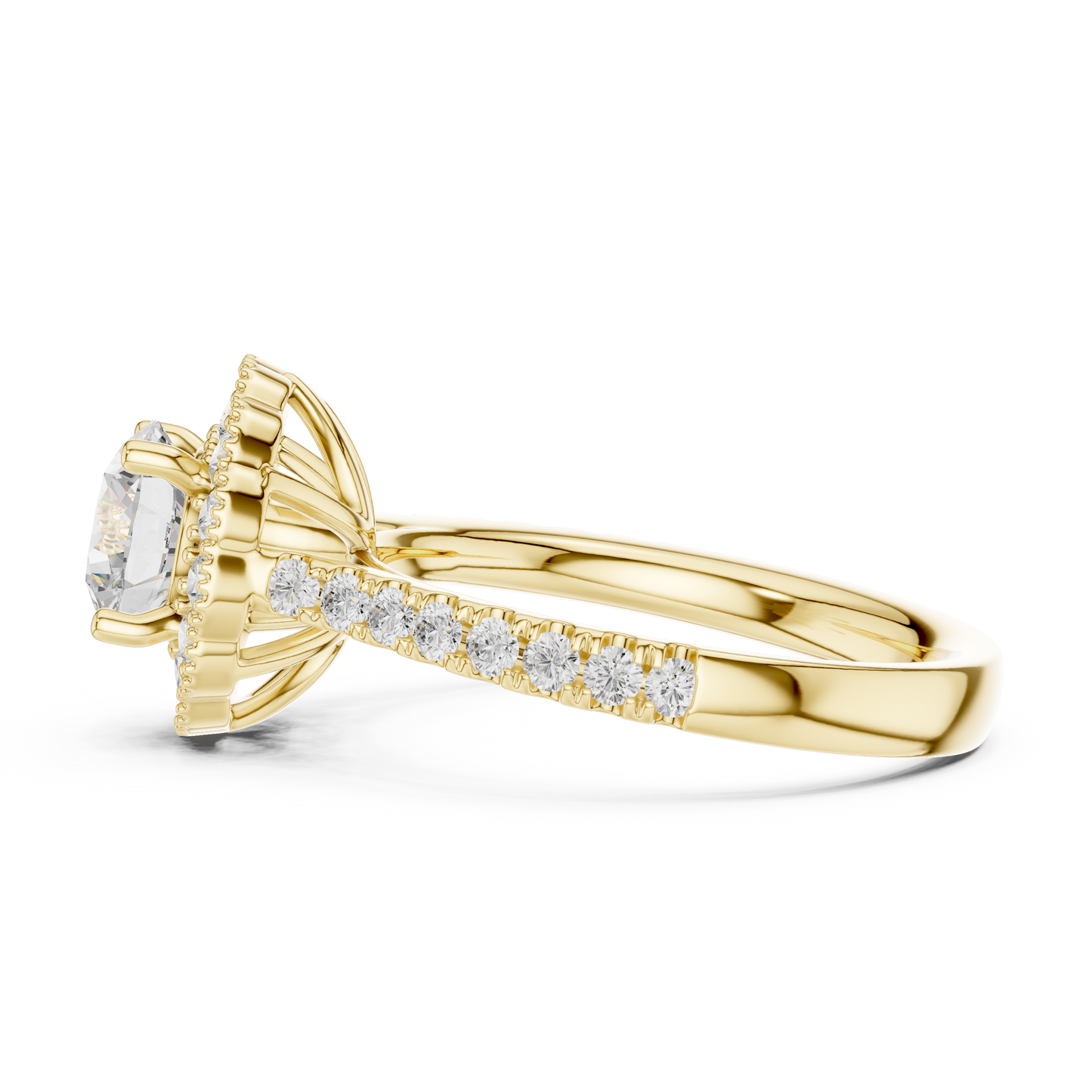 Round Floral Halo Vintage Ring