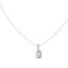 Princess Cut Diamond Solitaire Pendant with Pave Bail