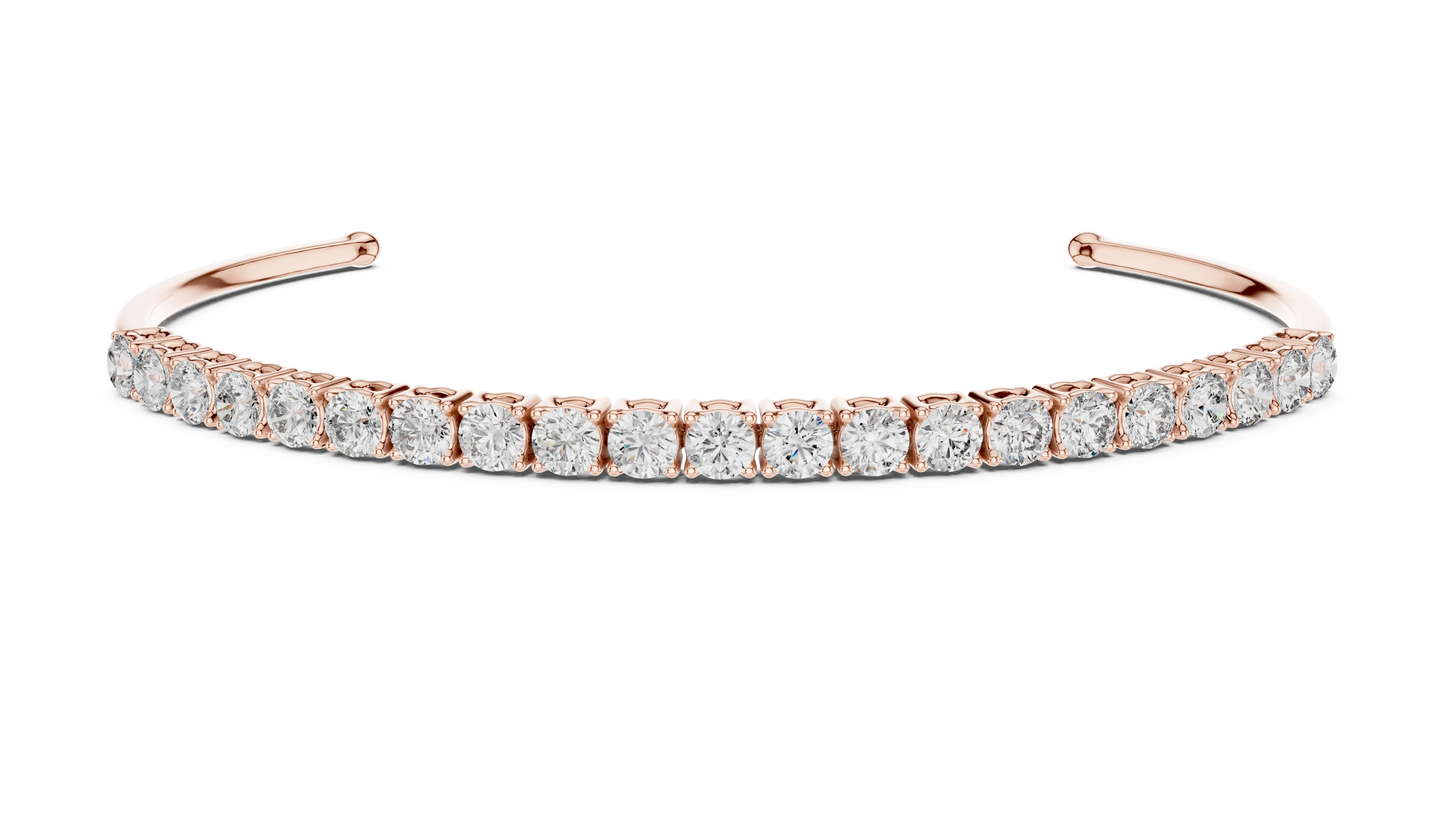 0.11ct Oval Diamond Tennis Cuff Bracelet