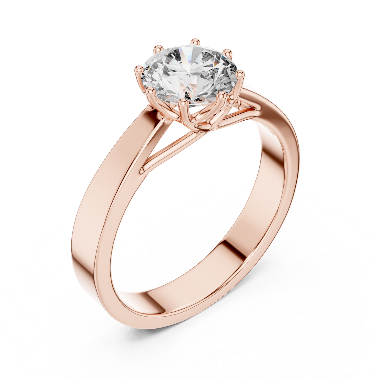 Eight Prong Round Diamond Solitaire