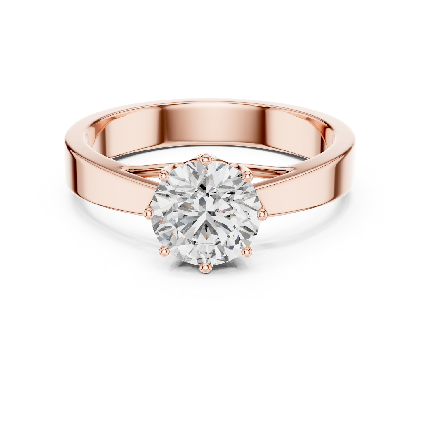 Eight Prong Round Diamond Solitaire