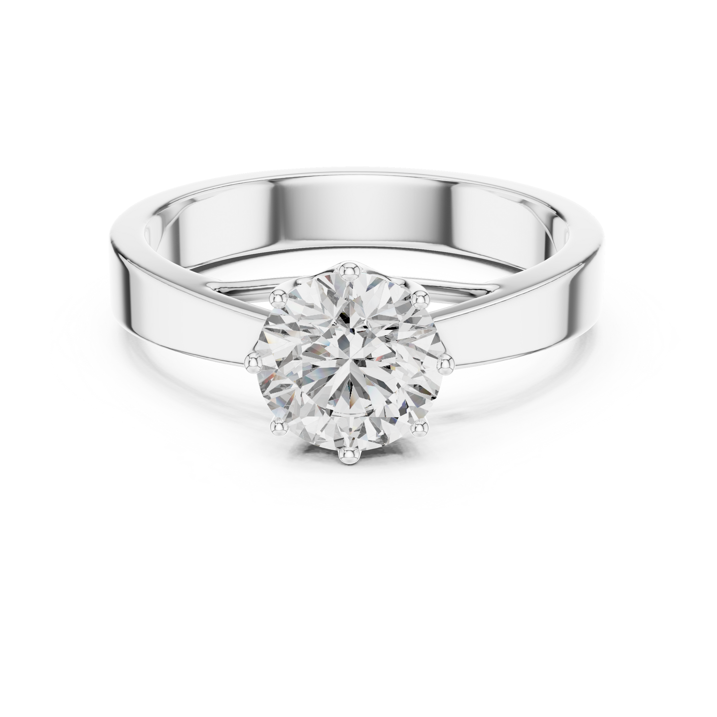 Eight Prong Round Diamond Solitaire
