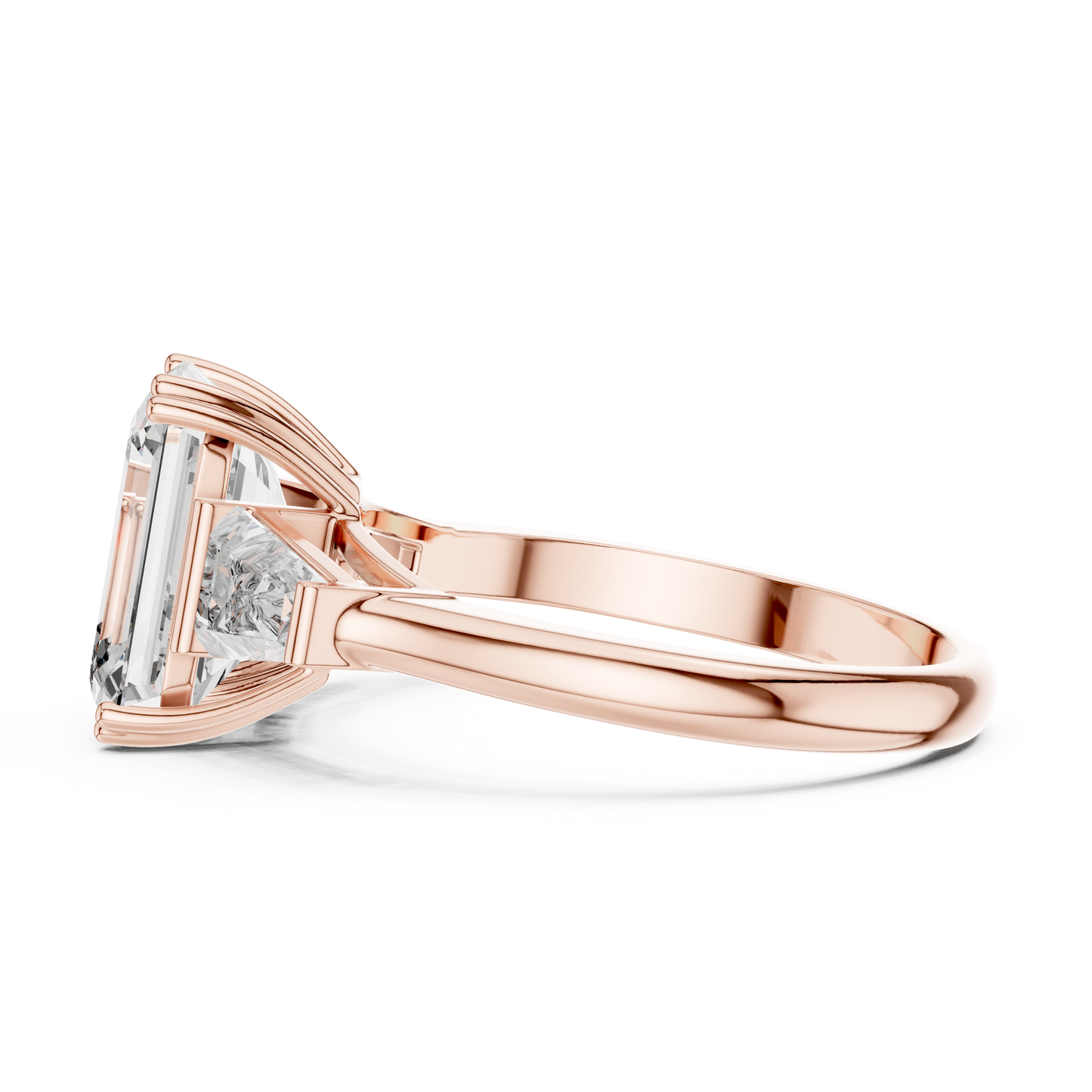 Emerald Cut Three Stone Ring