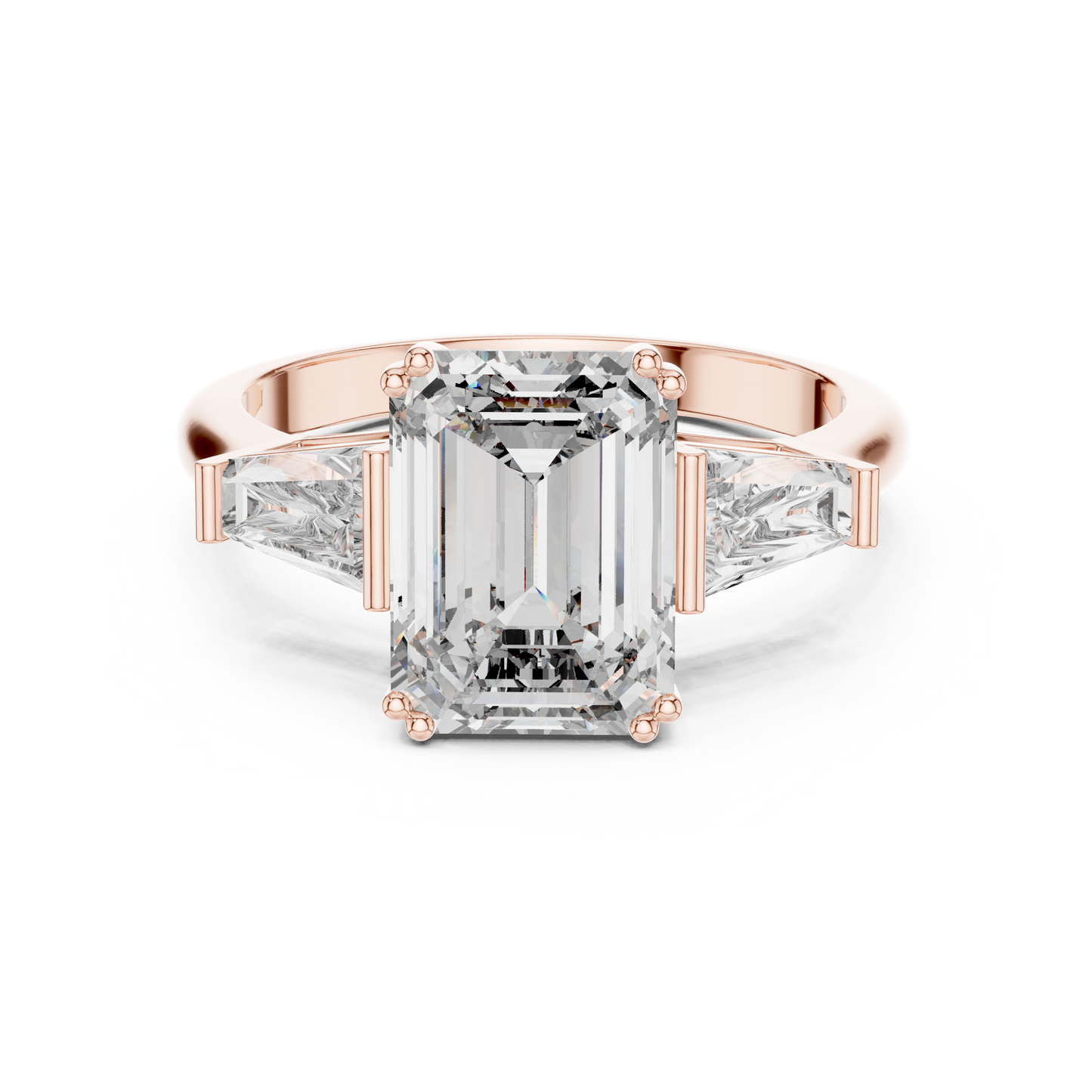 Emerald Cut Three Stone Ring