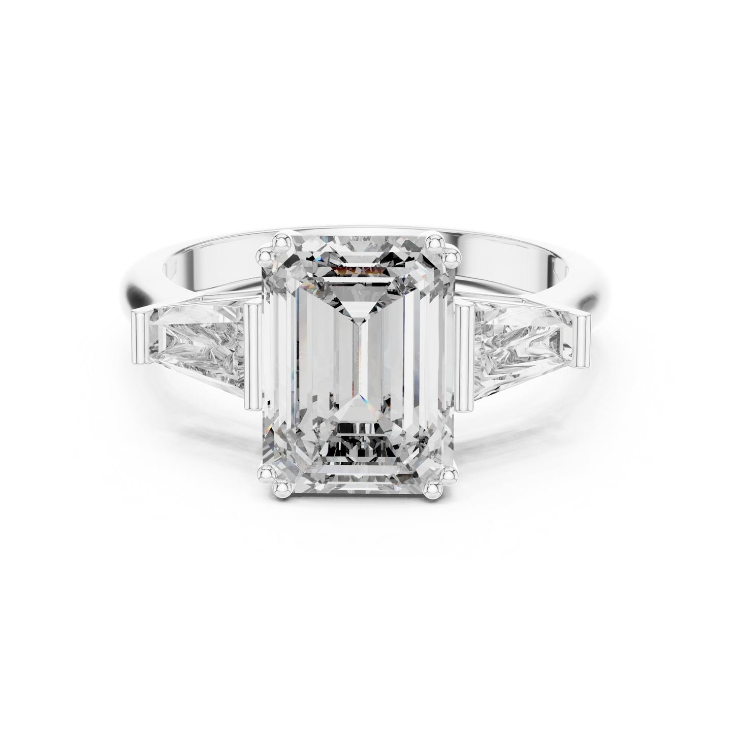 Emerald Cut Three Stone Ring