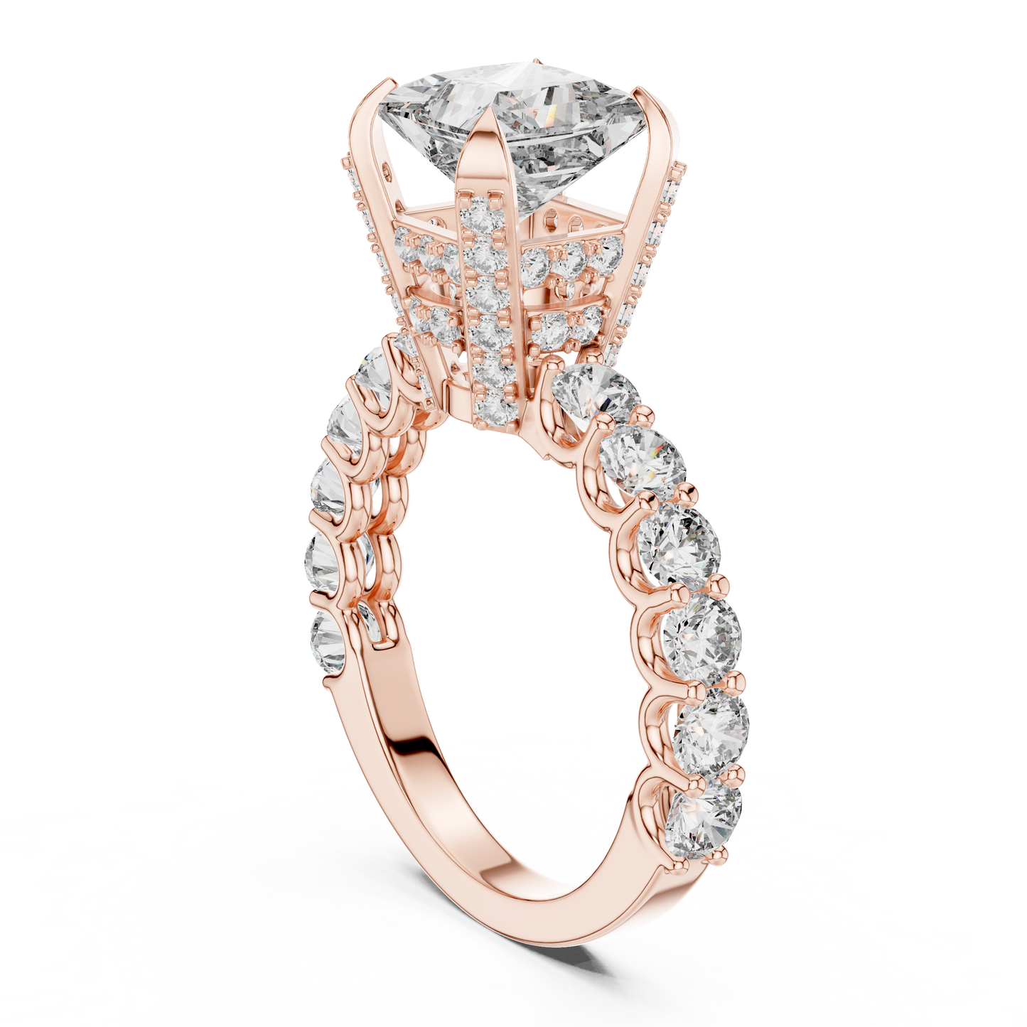 Princess Cut Hidden Halo Ring