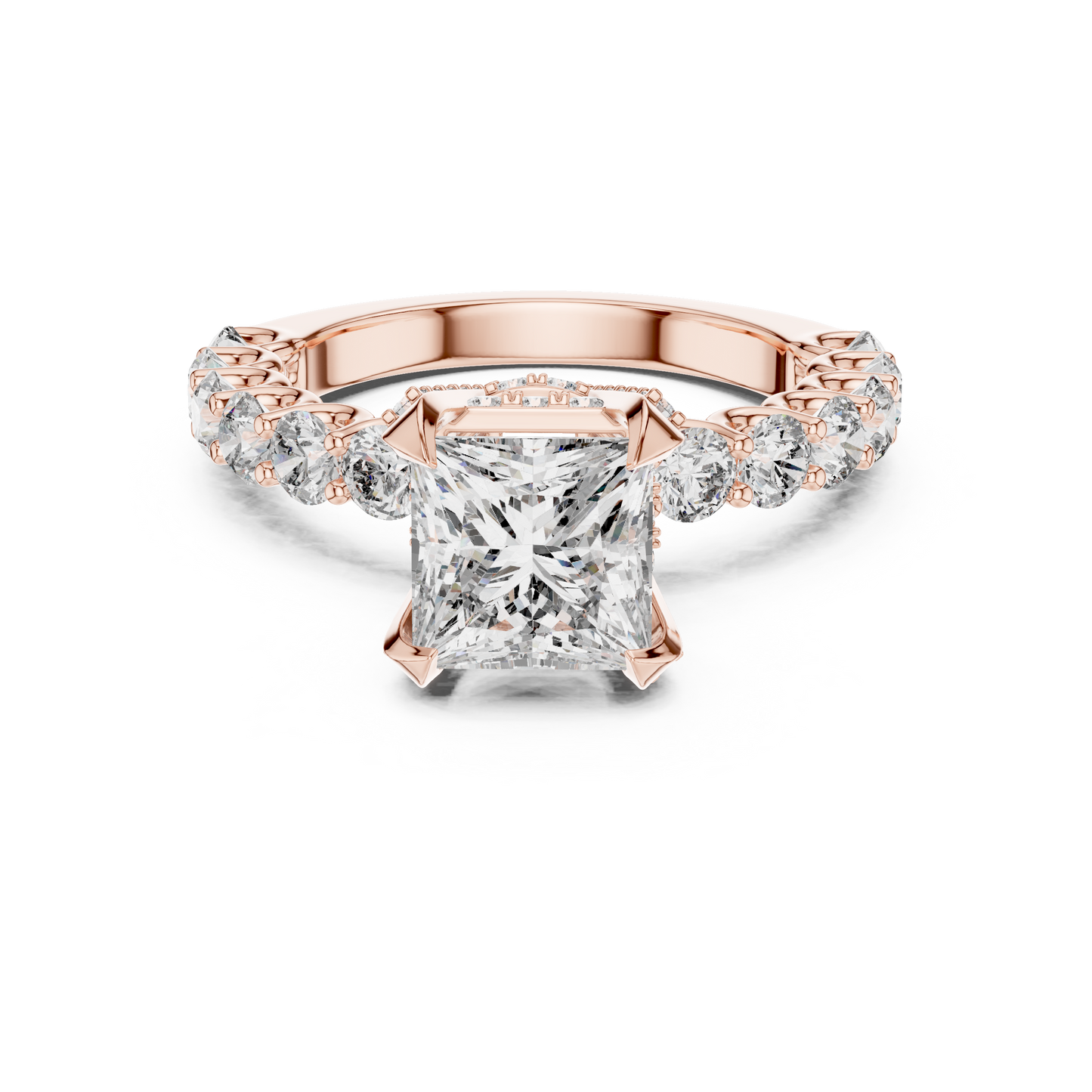 Princess Cut Hidden Halo Ring