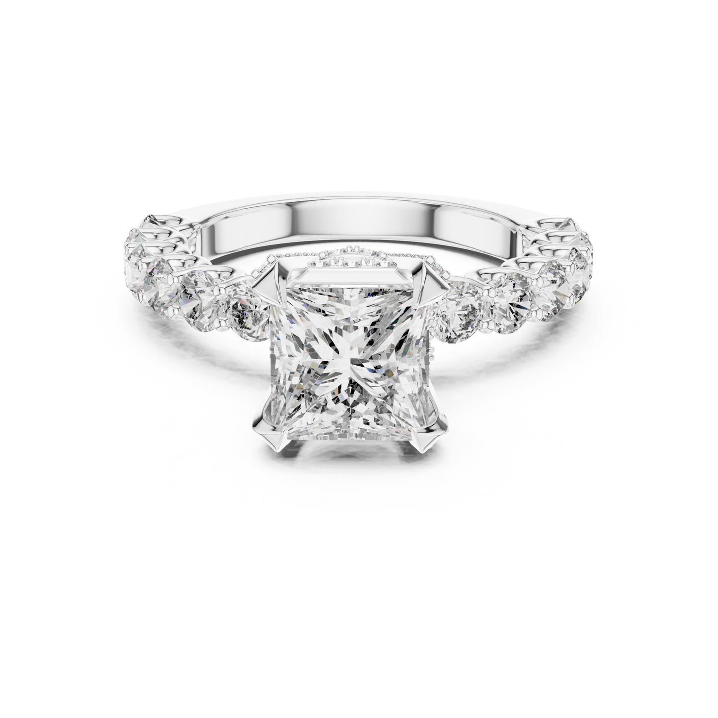 Princess Cut Hidden Halo Ring
