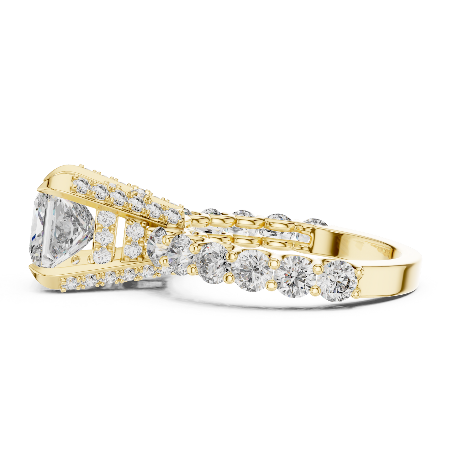 Princess Cut Hidden Halo Ring