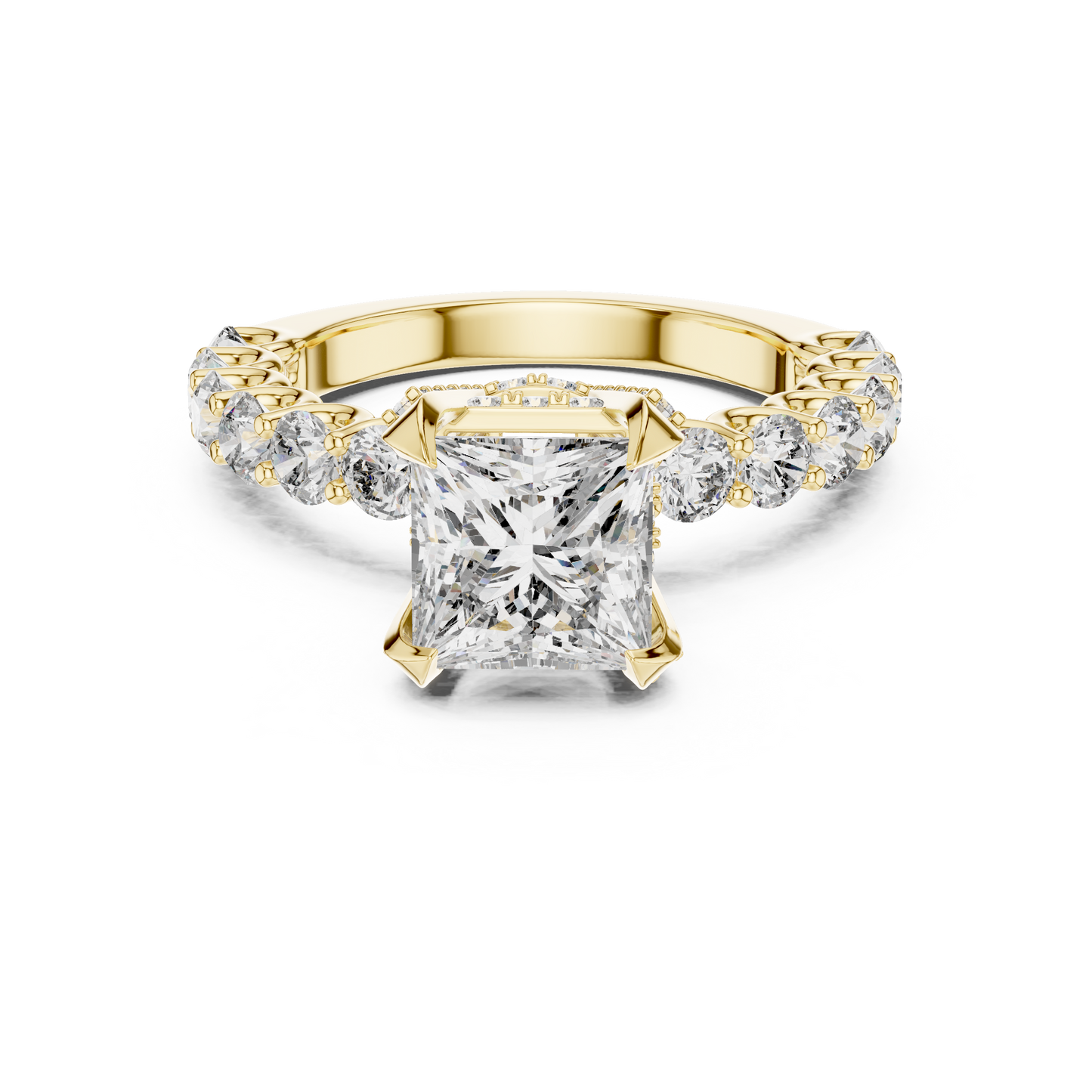 Princess Cut Hidden Halo Ring