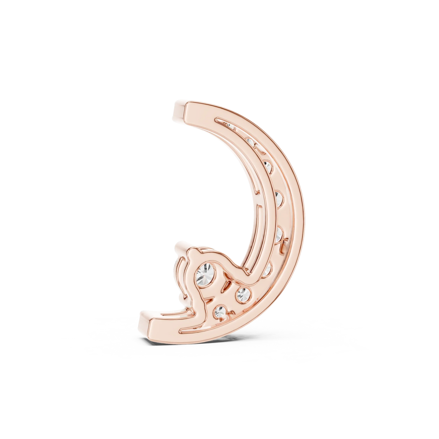 0.065ct Diamond Crescent Moon Pendant