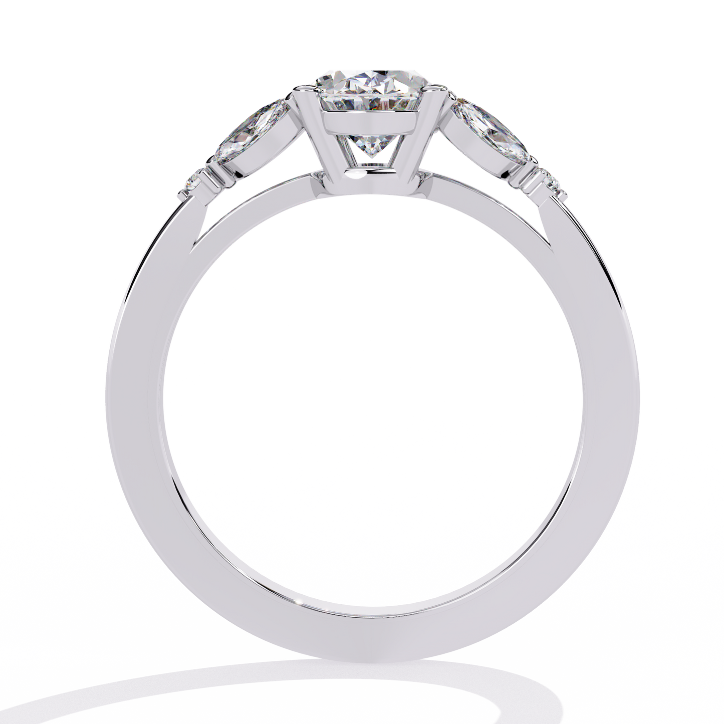 Oval Engagement Ring with Marquise Side Stones