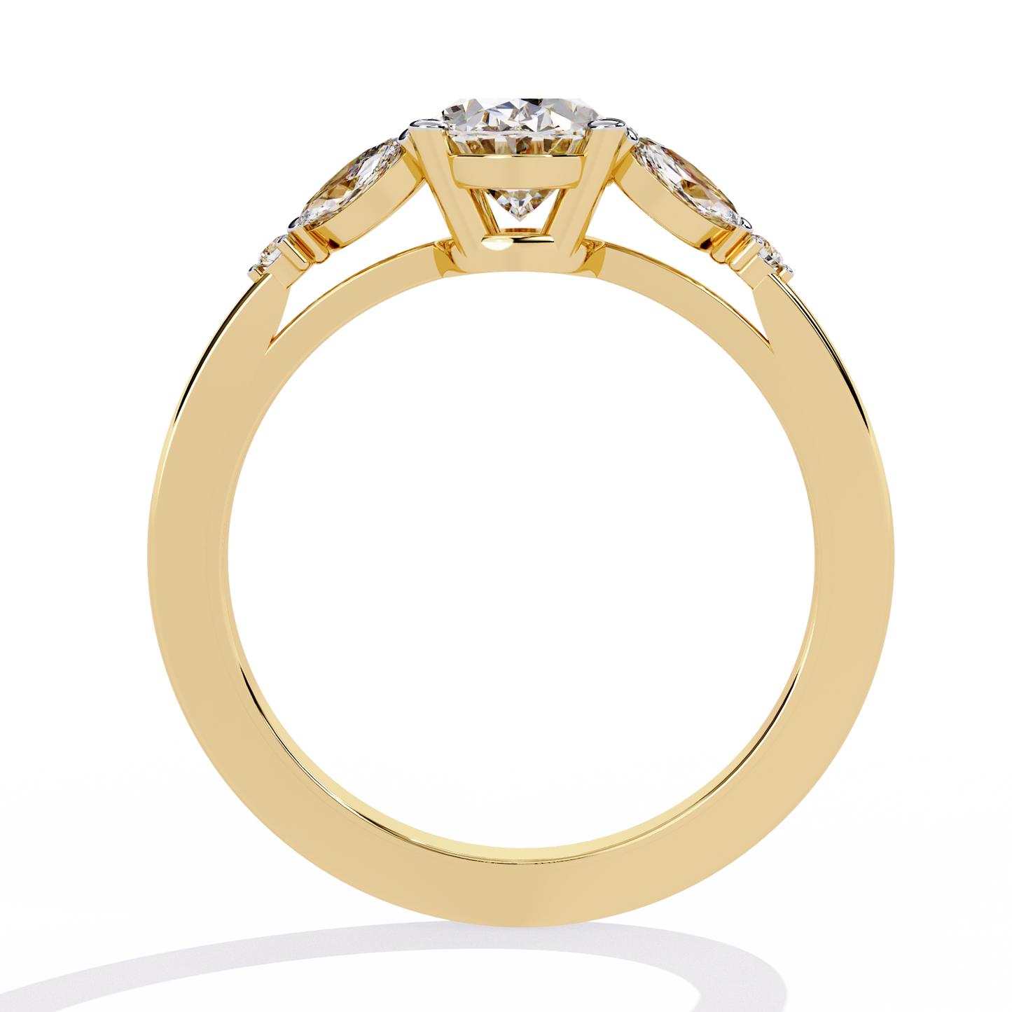 Oval Engagement Ring with Marquise Side Stones