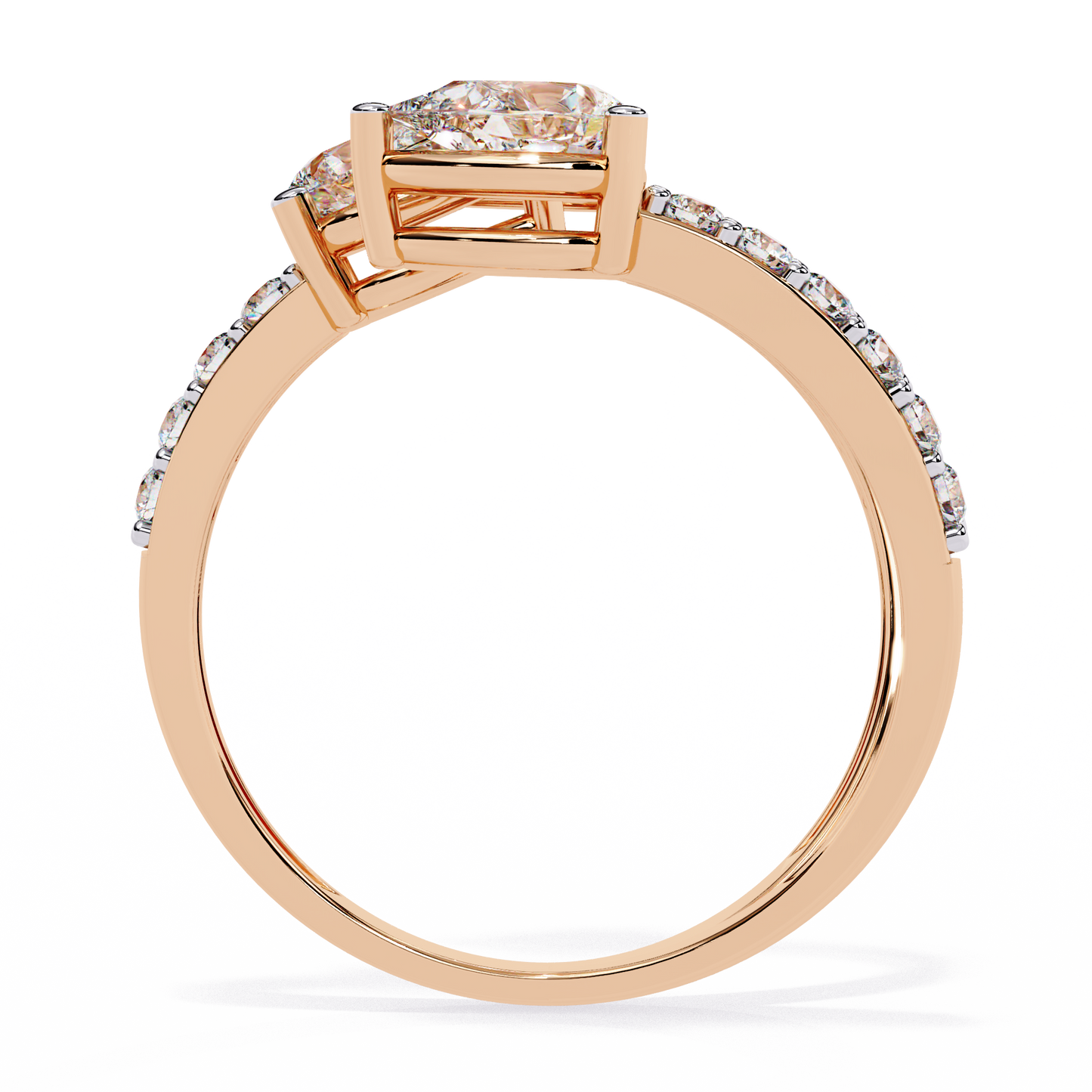 Diamond Serpent Wrap Ring | Modern Three Stone Design