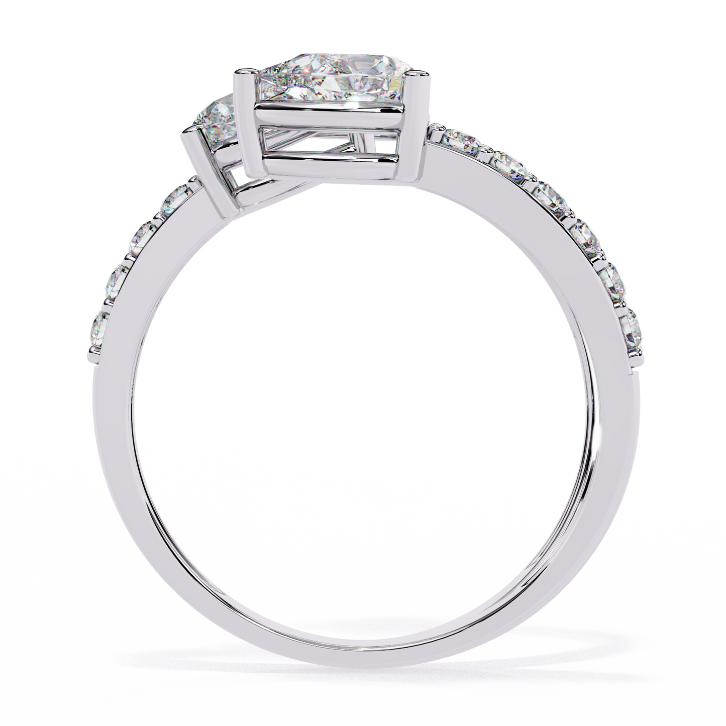 Diamond Serpent Wrap Ring | Modern Three Stone Design