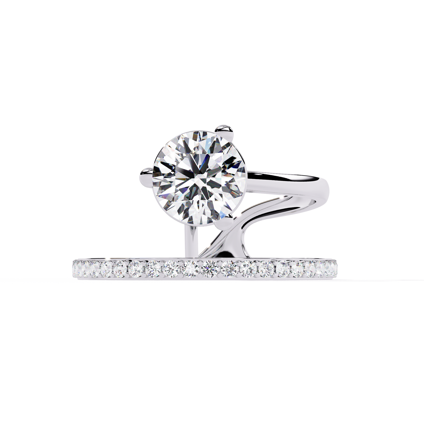 Open Wrap Diamond Ring | Modern Solitaire Engagement Style