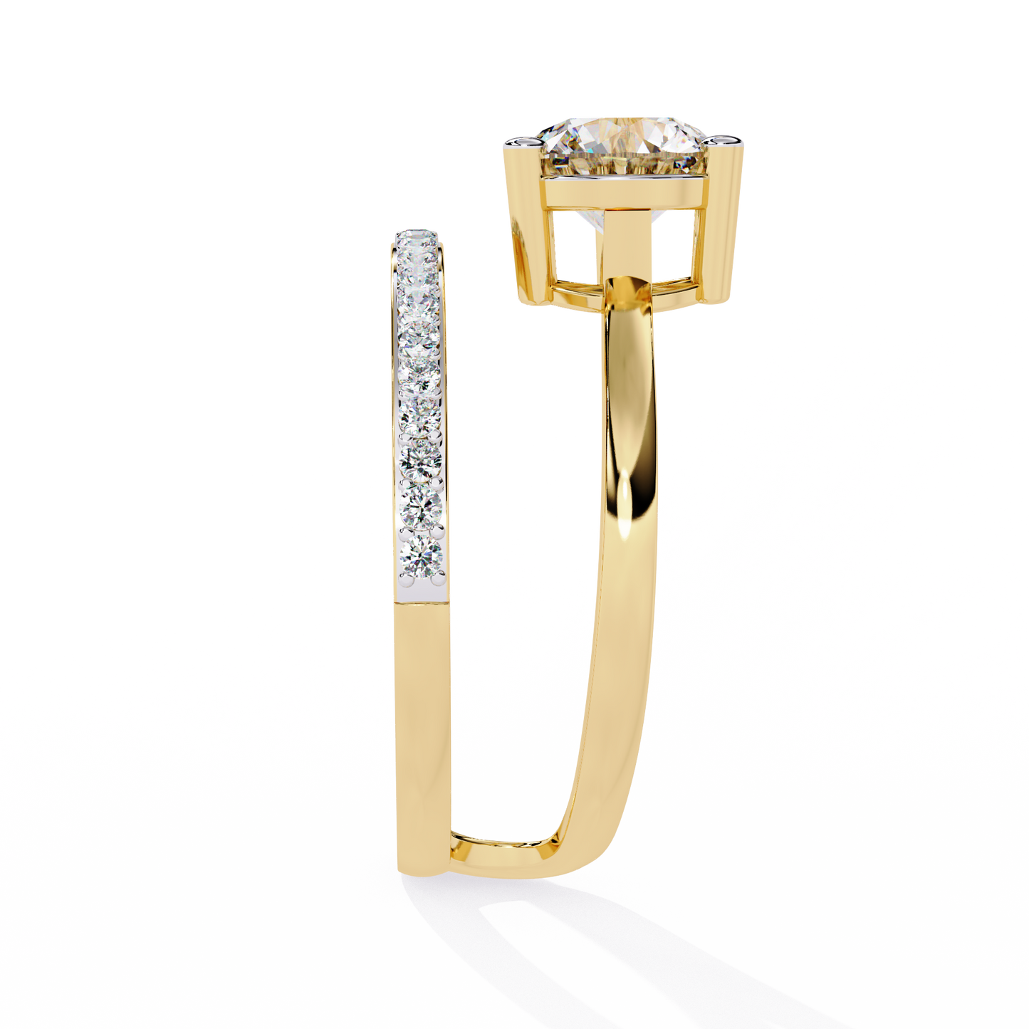 Open Wrap Diamond Ring | Modern Solitaire Engagement Style