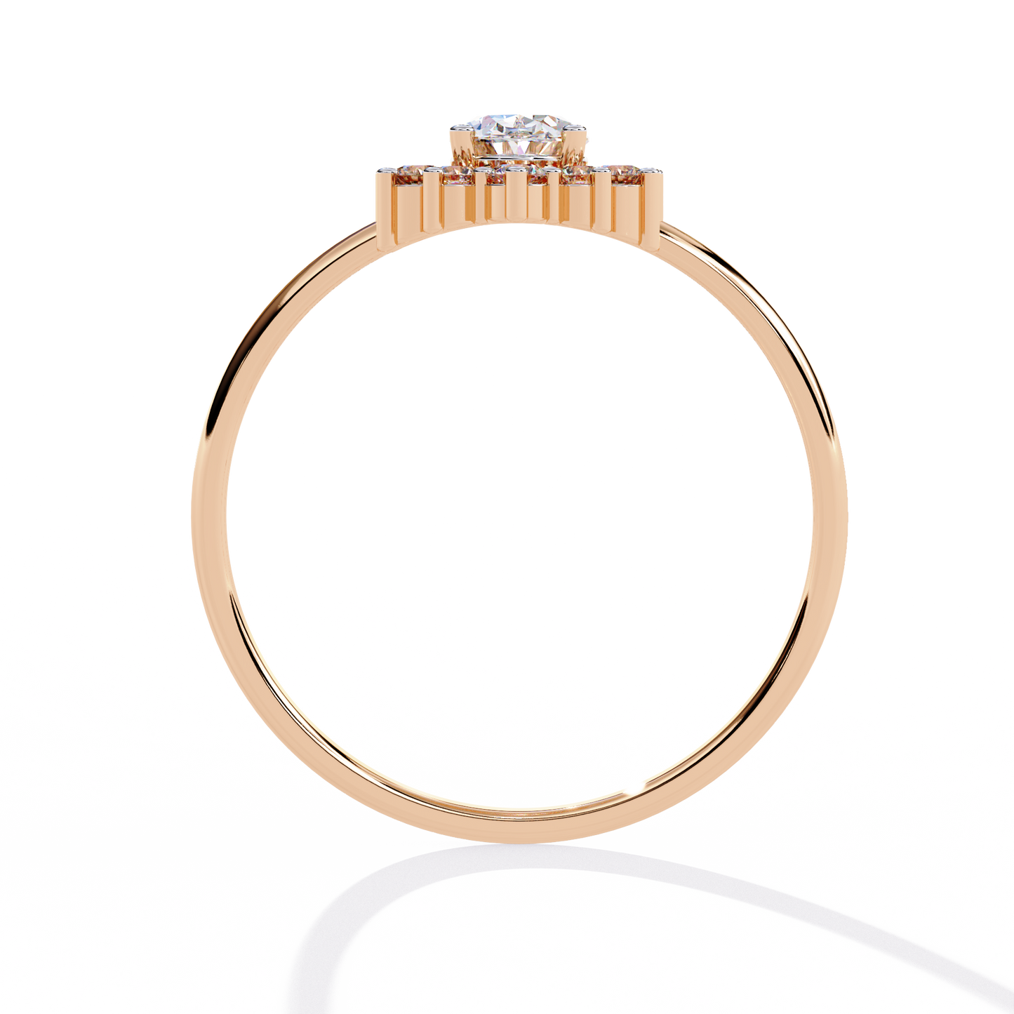Snowflake Oval Engagement Ring | Delicate Starburst Halo Design