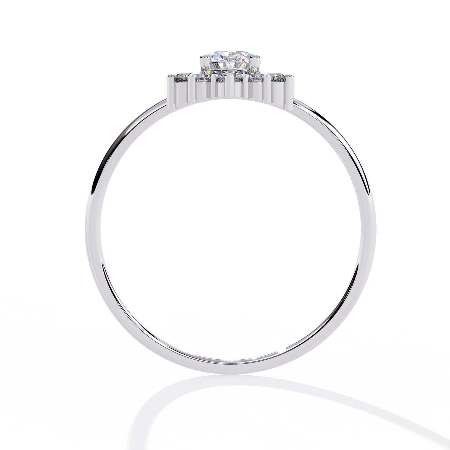 Snowflake Oval Engagement Ring | Delicate Starburst Halo Design