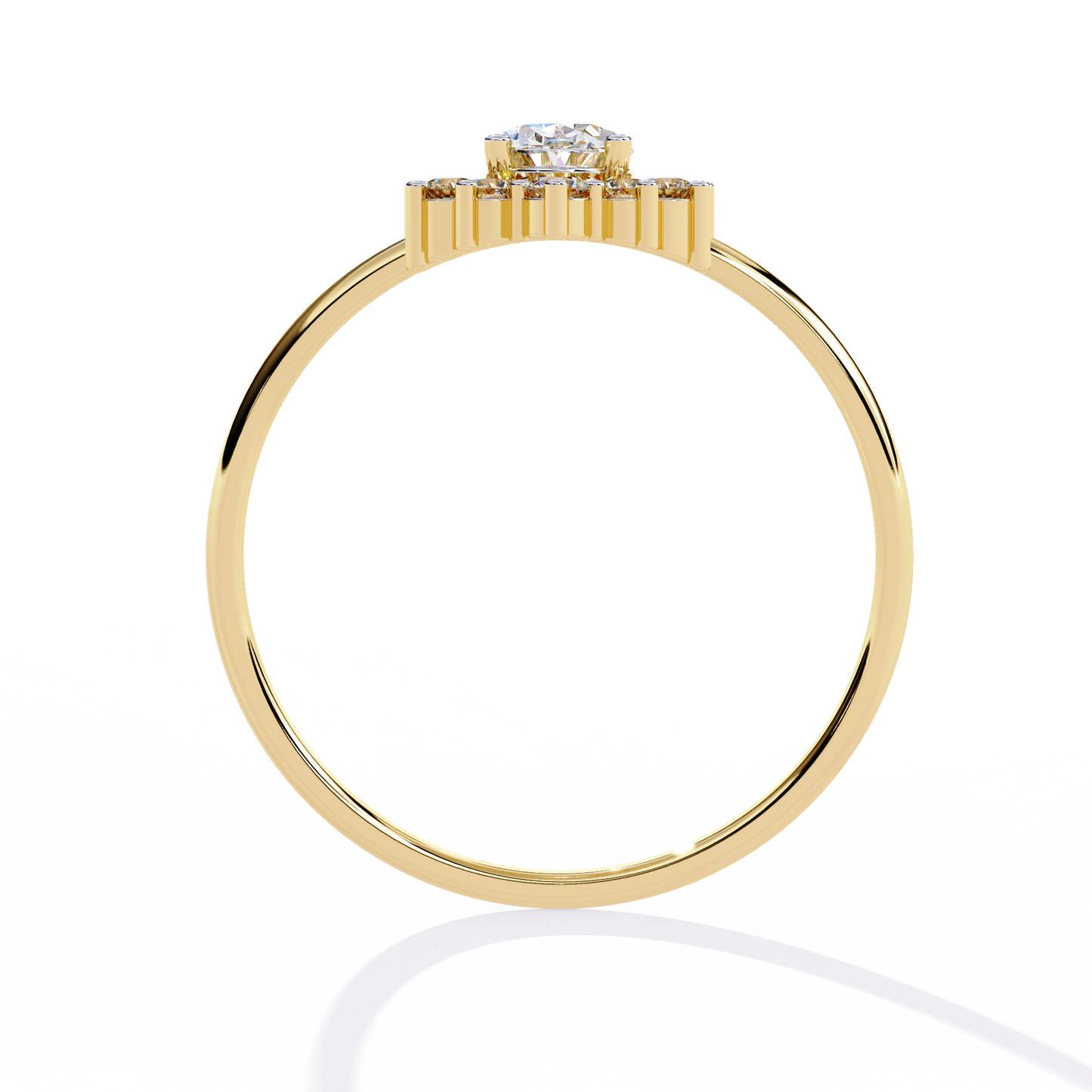 Snowflake Oval Engagement Ring | Delicate Starburst Halo Design