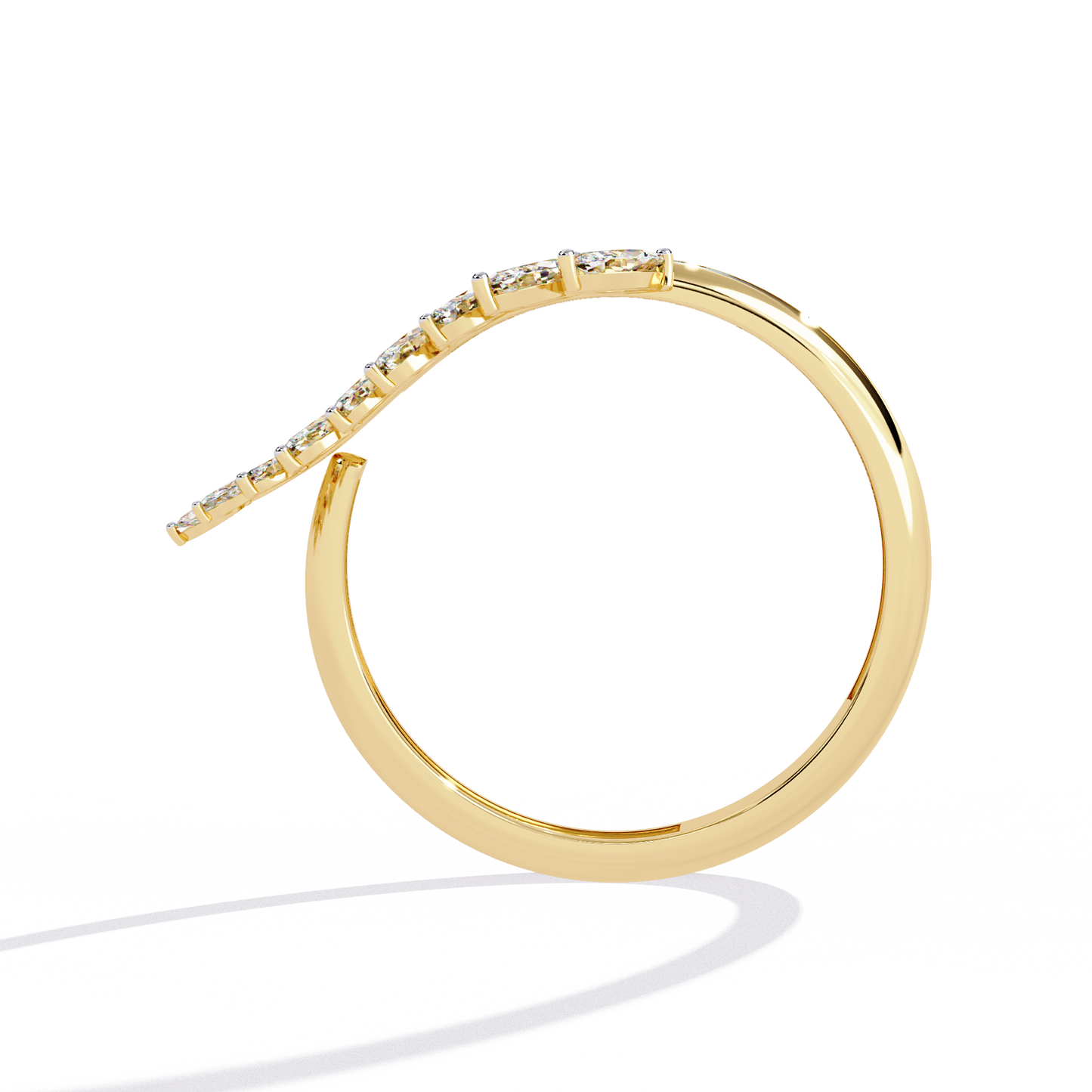 Diamond Feather Ring | Elegant Marquise Statement Band