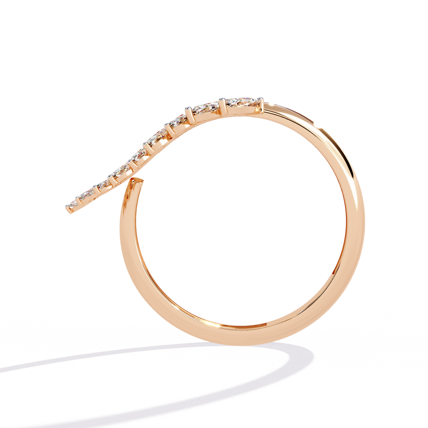 Diamond Feather Ring | Elegant Marquise Statement Band