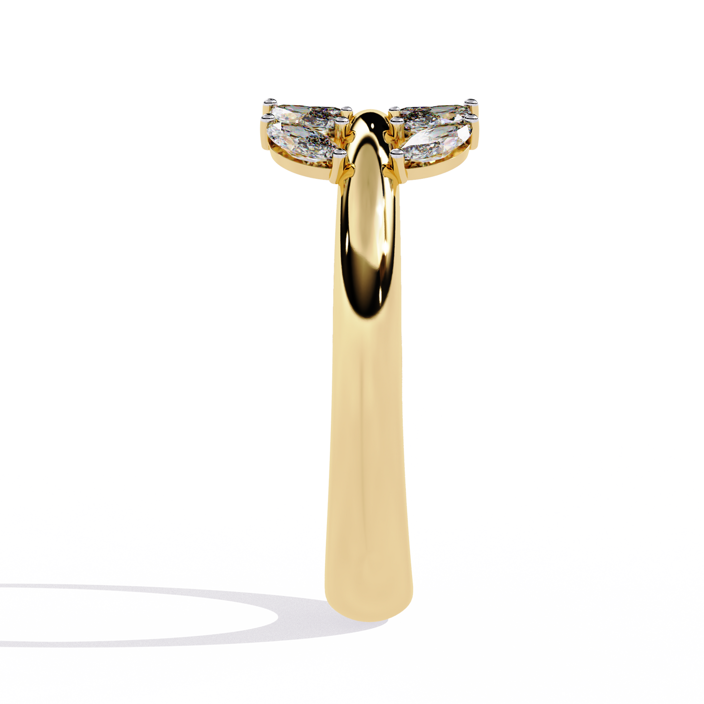Diamond Feather Ring | Elegant Marquise Statement Band