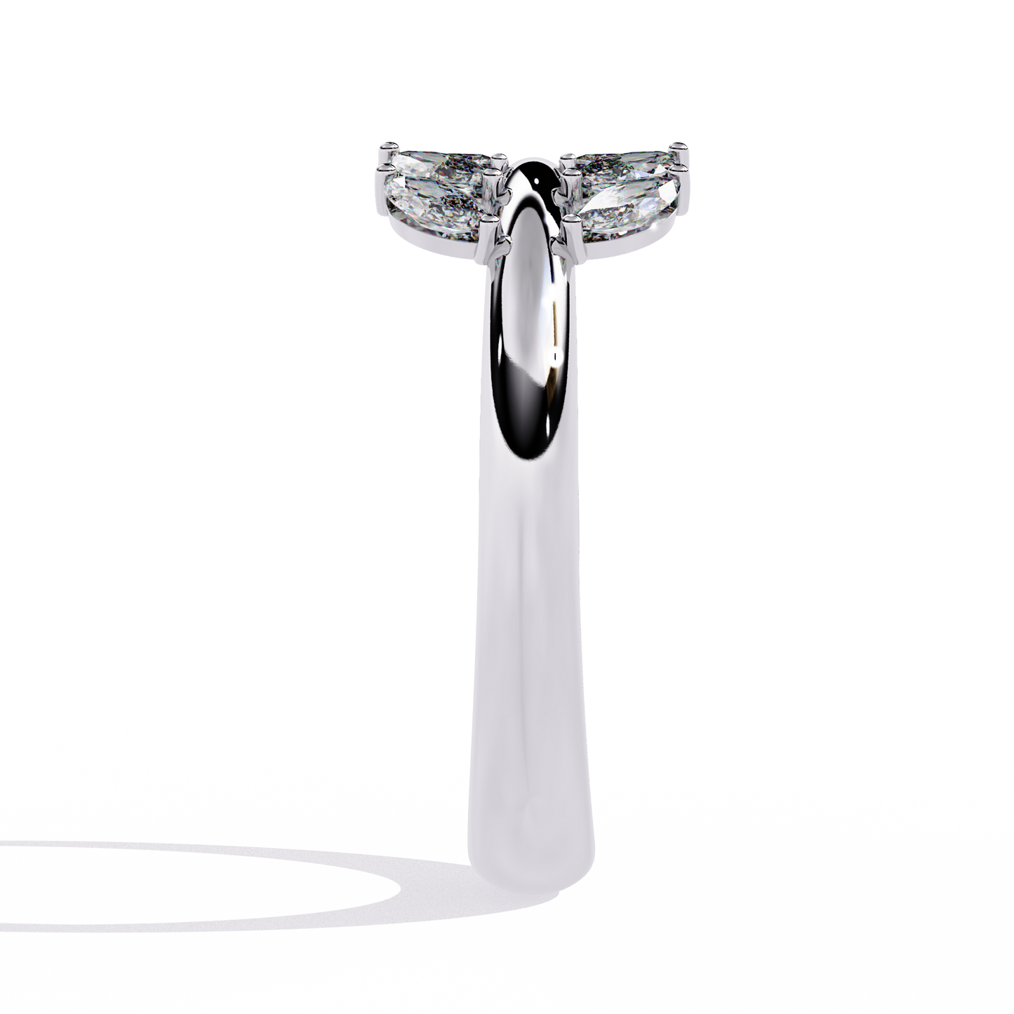 Diamond Feather Ring | Elegant Marquise Statement Band