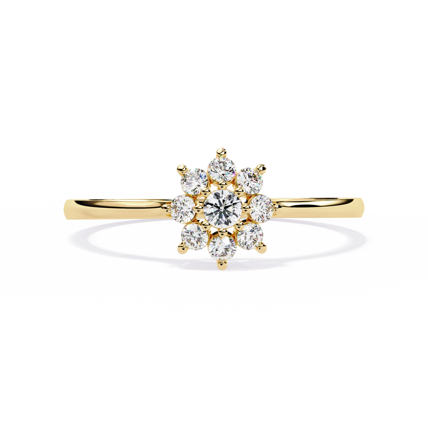 Dainty Flower Engagement Ring | Floral Diamond Cluster