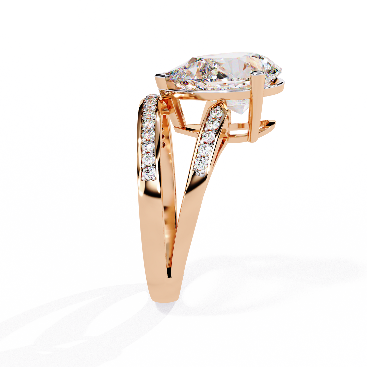 Pear Shaped Elegant Modern Design | Modern Pave Diamond Band