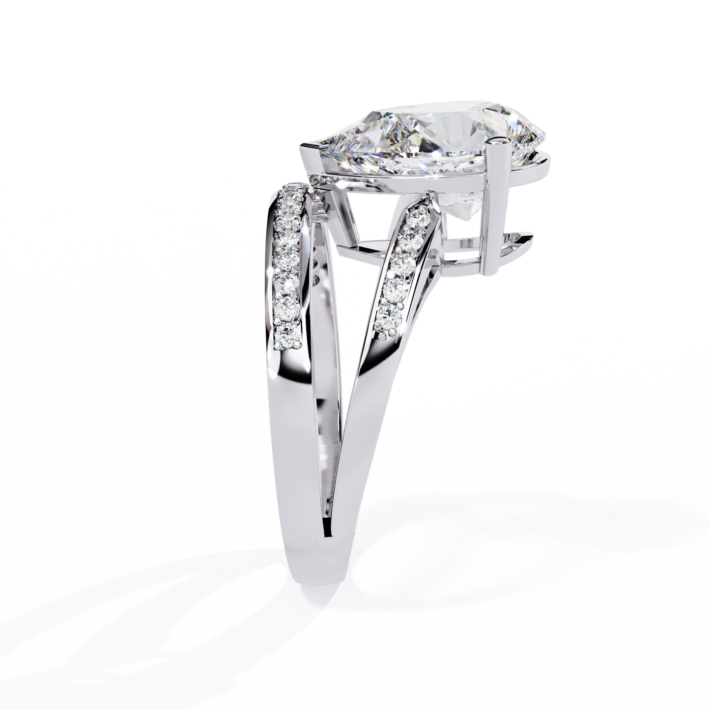 Pear Shaped Elegant Modern Design | Modern Pave Diamond Band