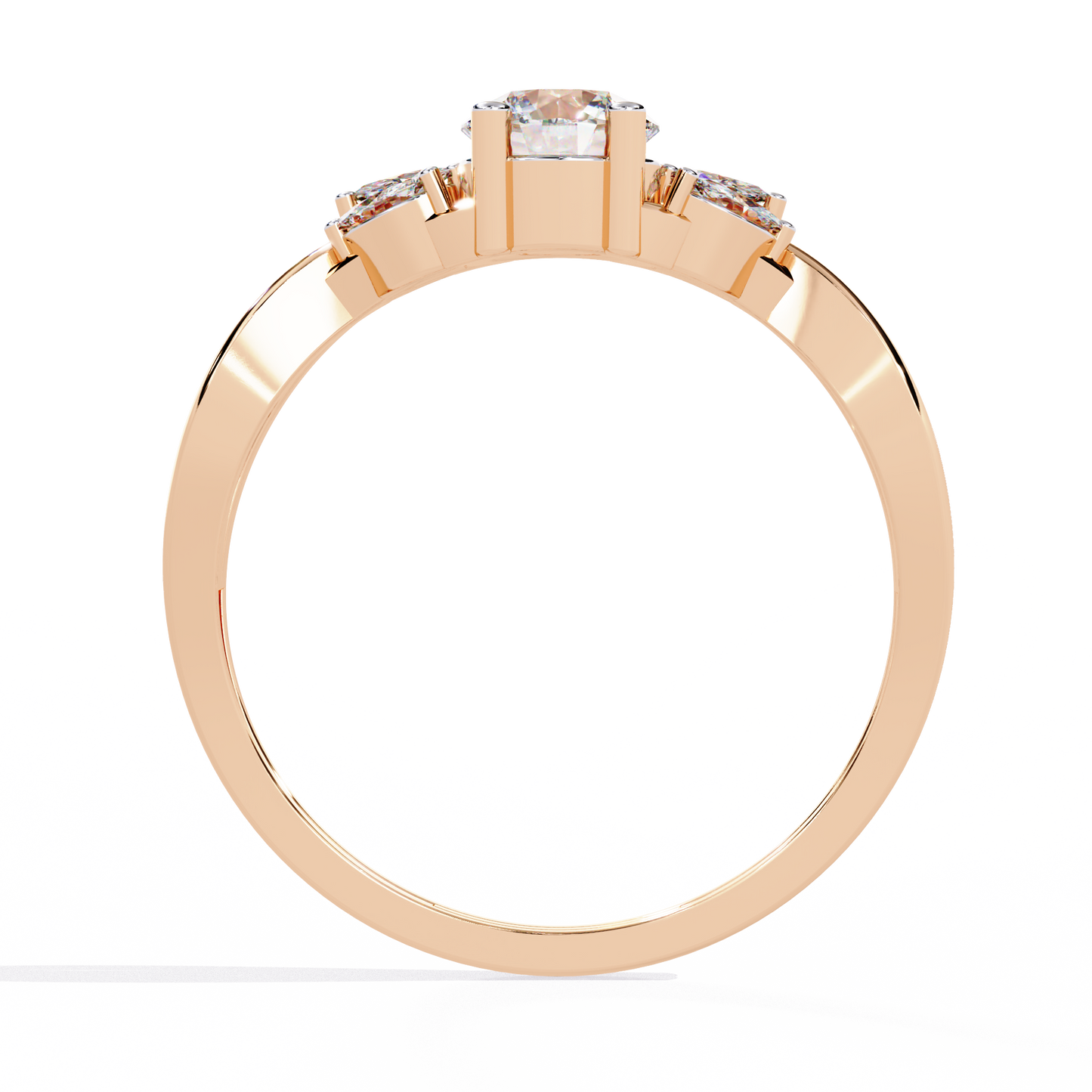 Infinity Engagement Ring with Marquise Side Stones | Romantic Twisted Band