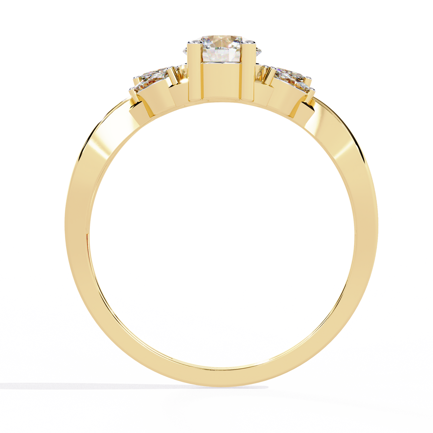 Infinity Engagement Ring with Marquise Side Stones | Romantic Twisted Band