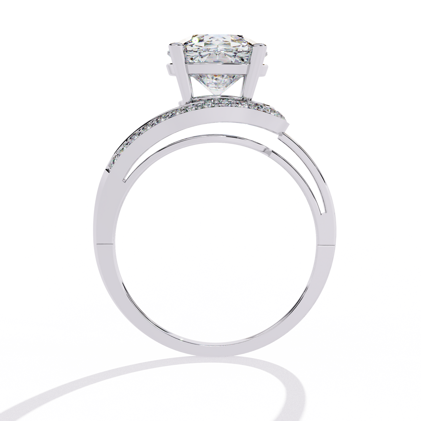Swirl Split Shank Engagement Ring | Modern Solitaire Design