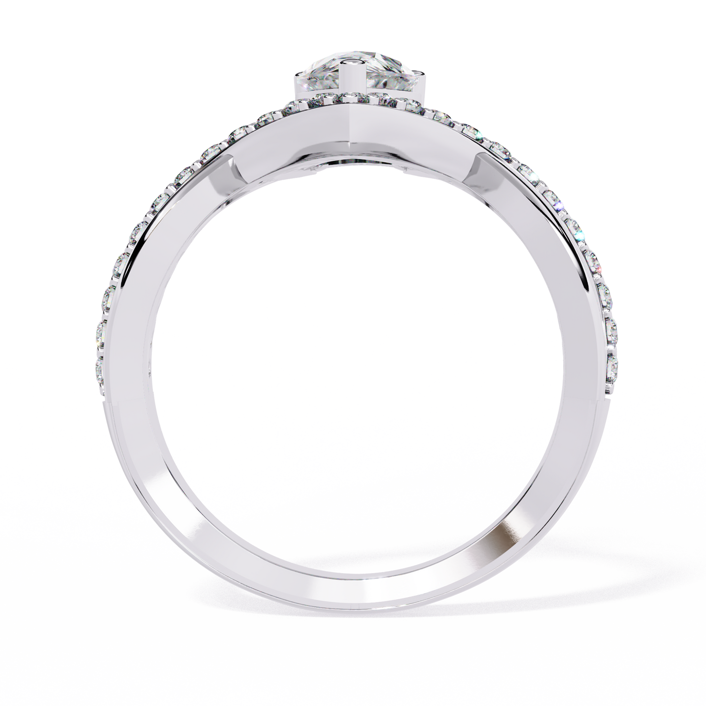 Pear Diamond Tiara Ring | Modern Chevron Engagement Ring