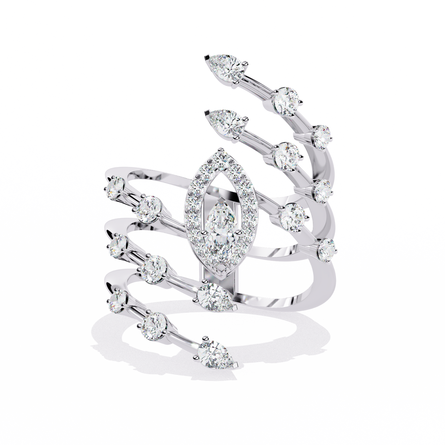 Diamond Vine Wrap Ring | Nature-Inspired Statement Ring