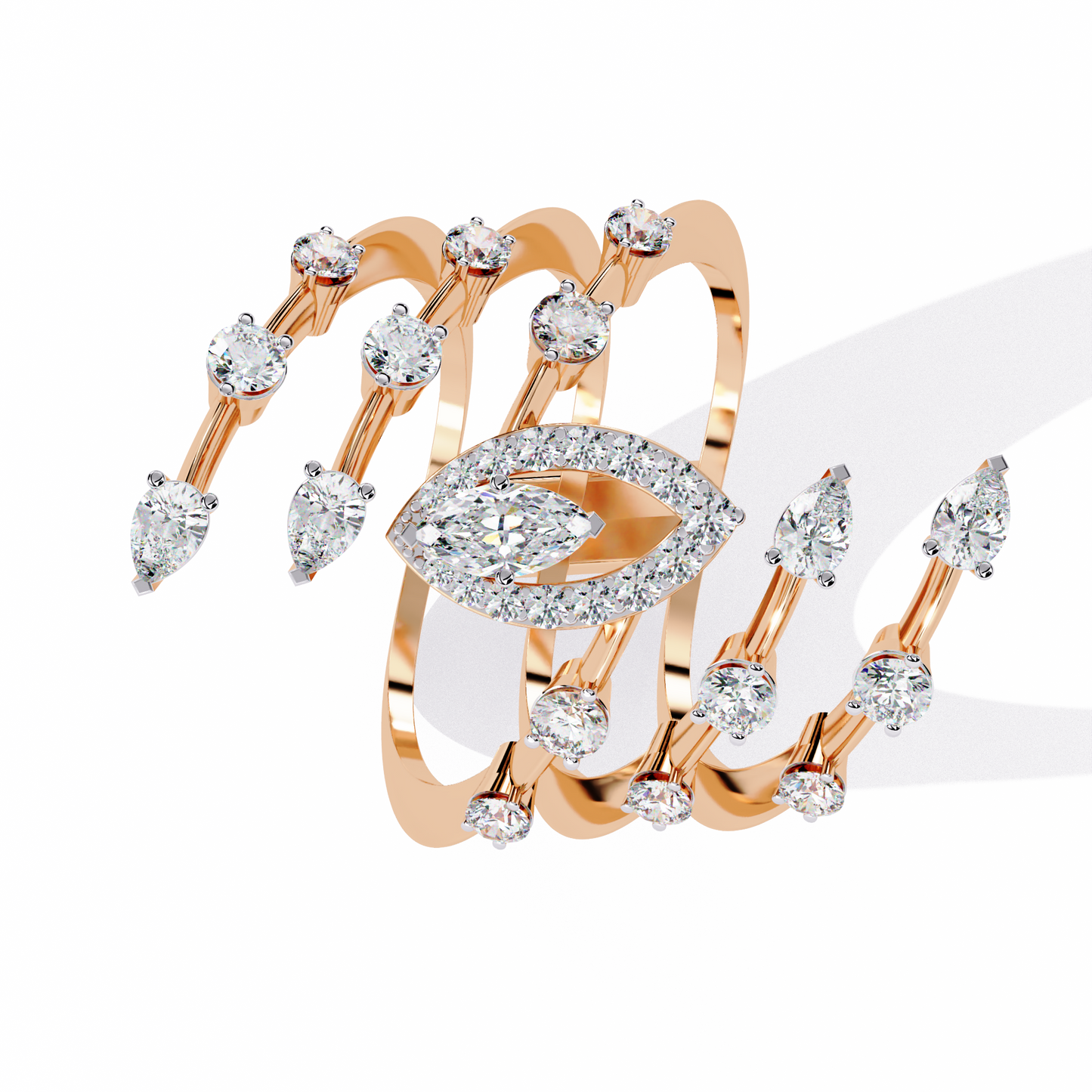 Diamond Vine Wrap Ring | Nature-Inspired Statement Ring