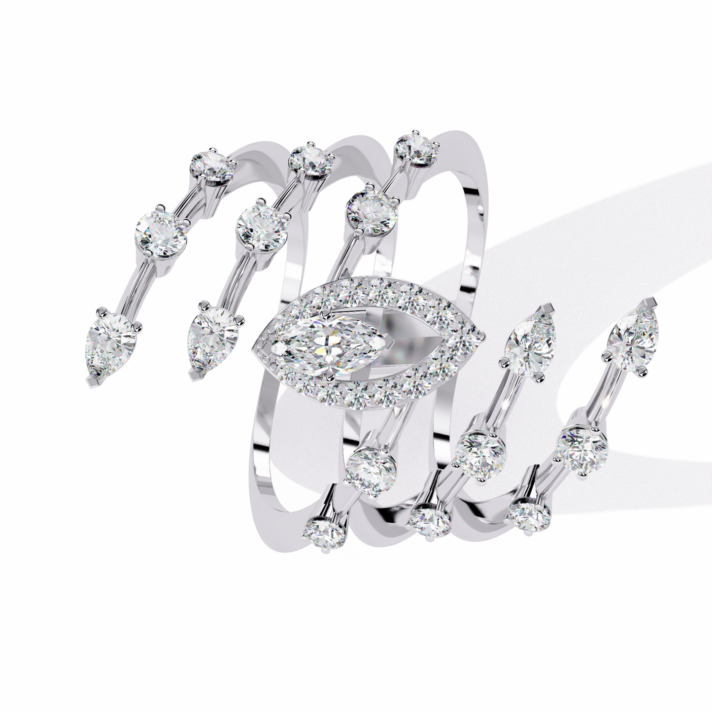Diamond Vine Wrap Ring | Nature-Inspired Statement Ring