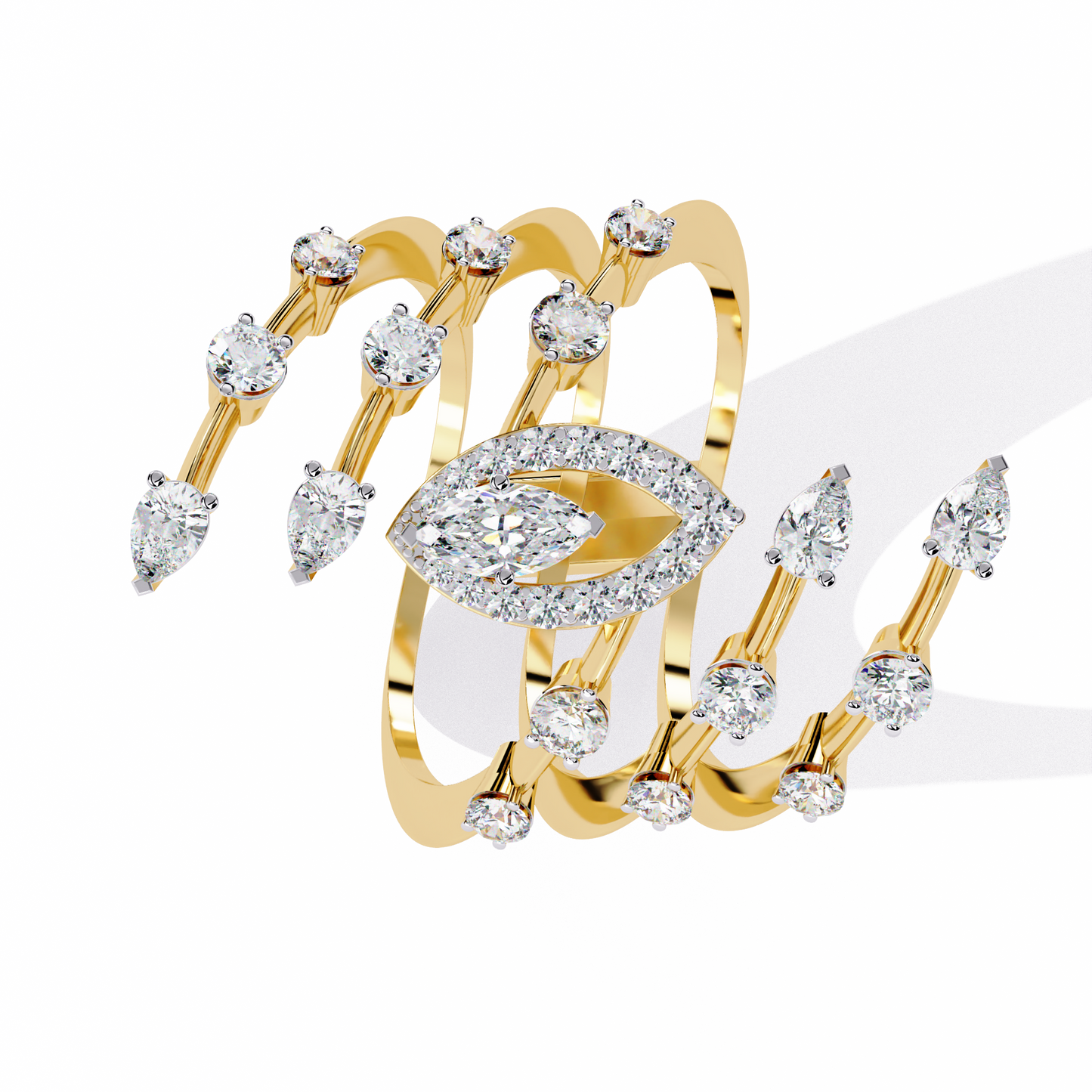 Diamond Vine Wrap Ring | Nature-Inspired Statement Ring