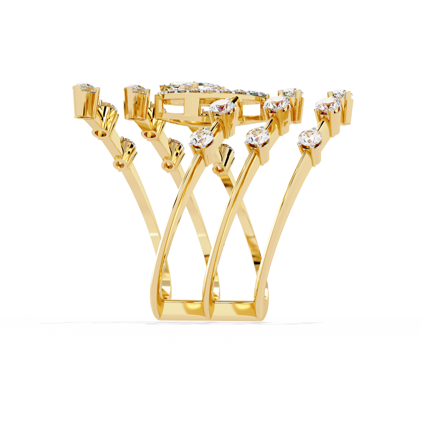 Diamond Vine Wrap Ring | Nature-Inspired Statement Ring