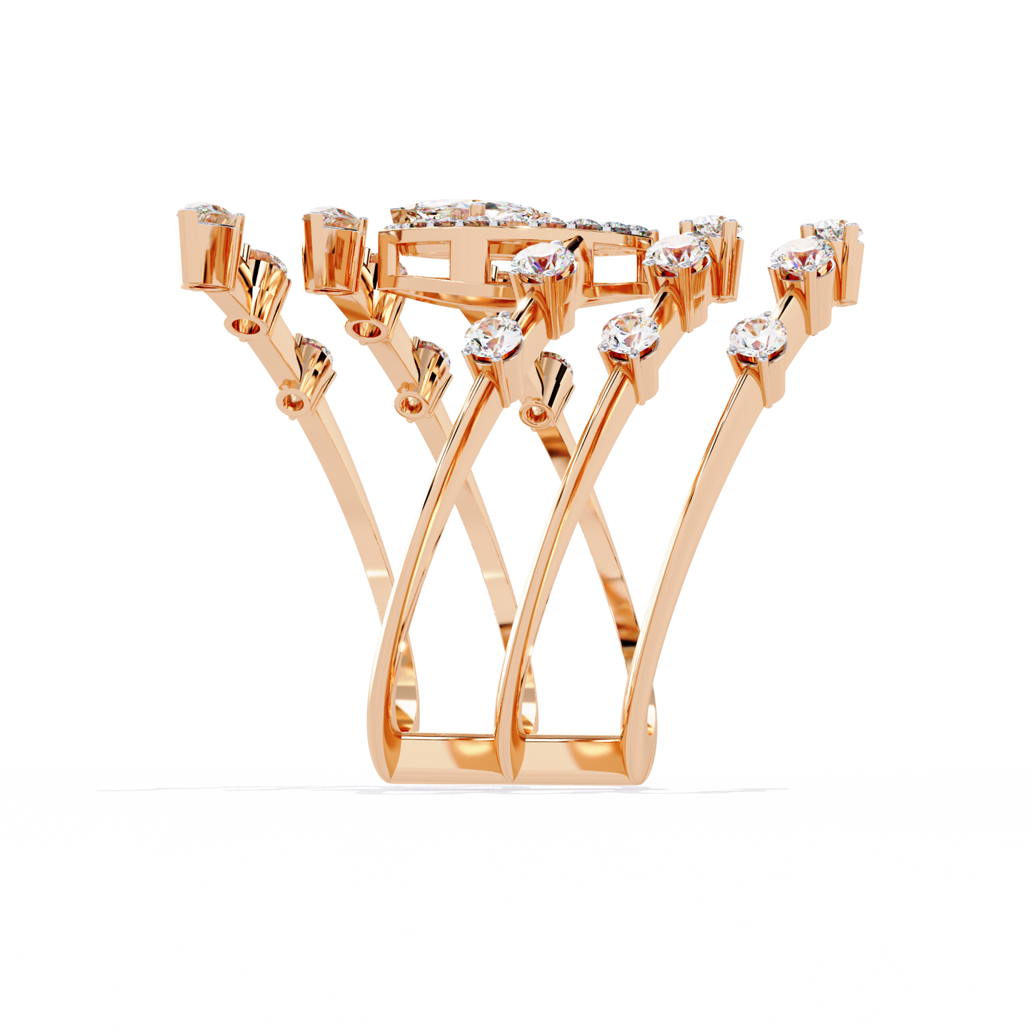 Diamond Vine Wrap Ring | Nature-Inspired Statement Ring