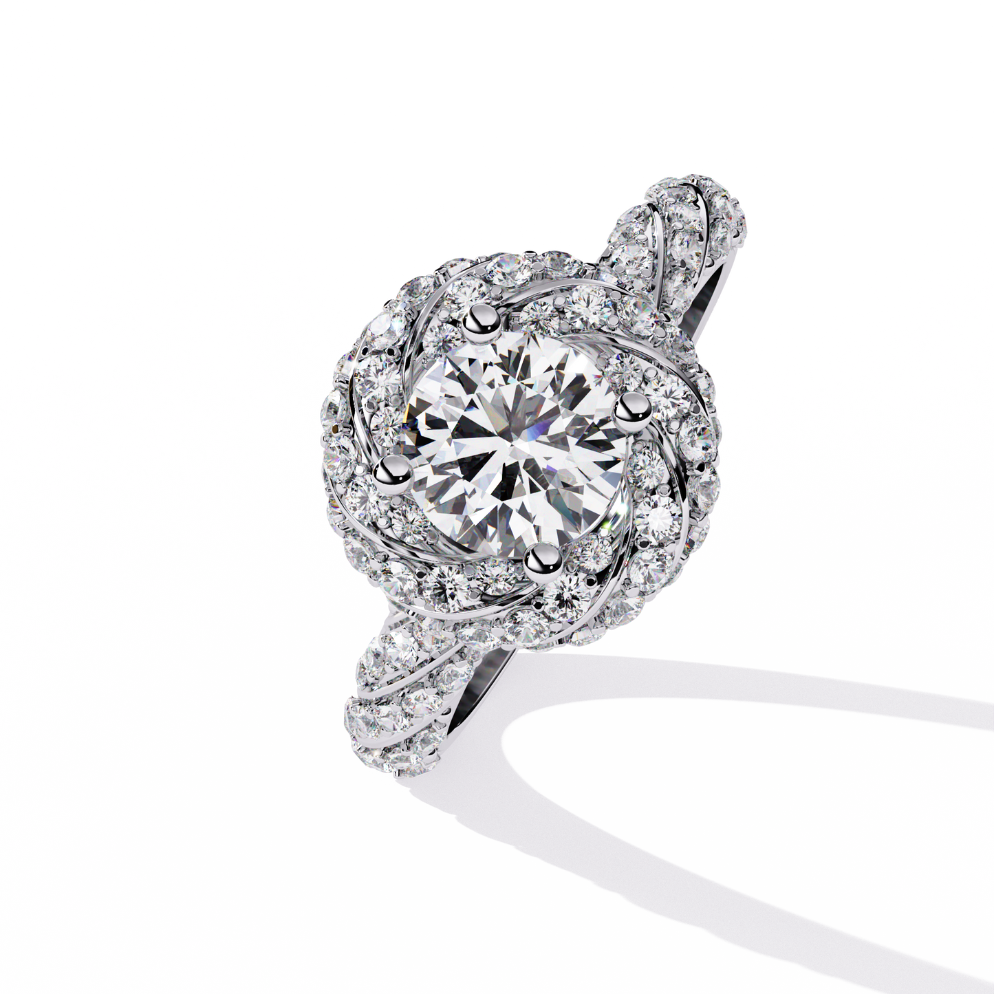 Intricate Halo Diamond Engagement Ring
