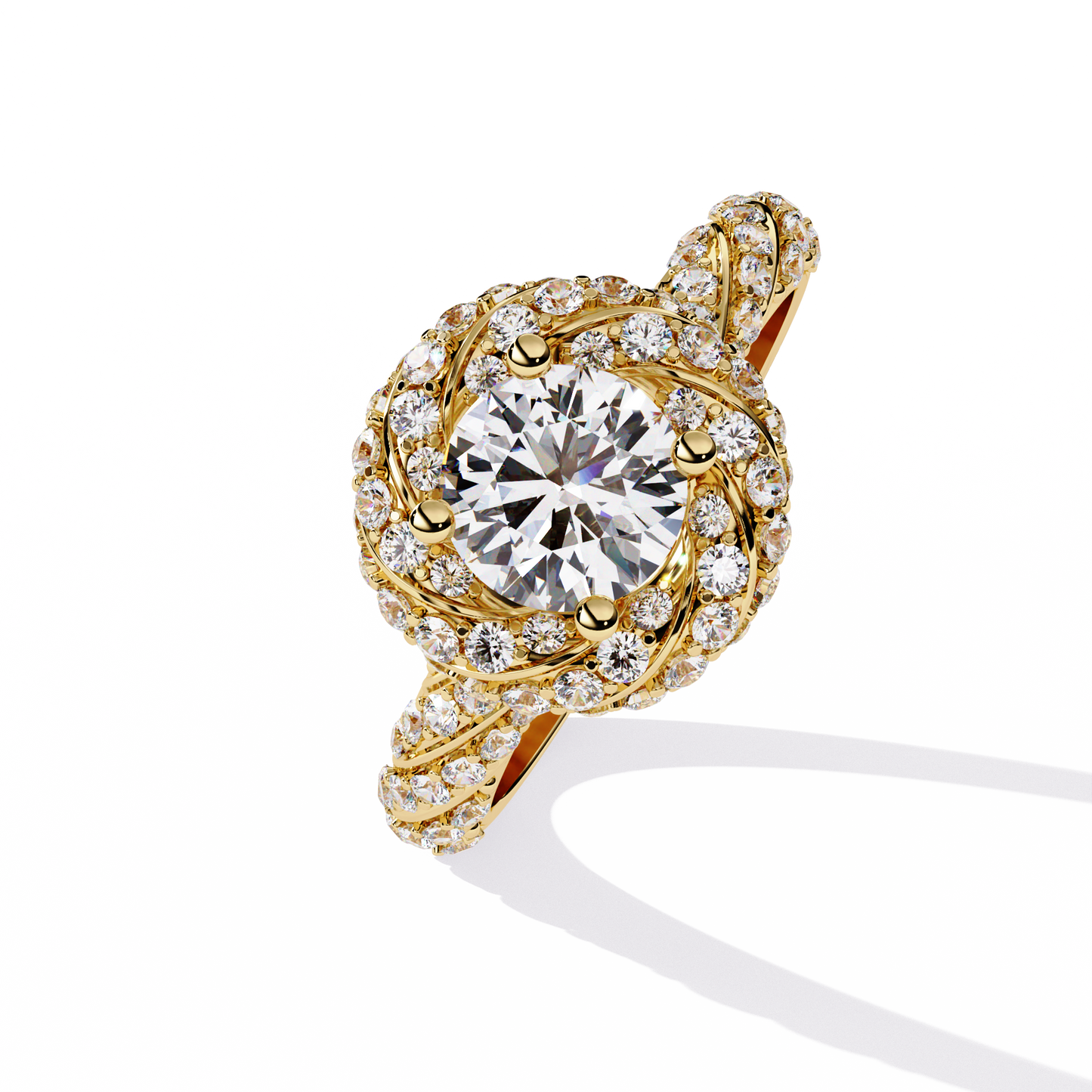 Intricate Halo Diamond Engagement Ring