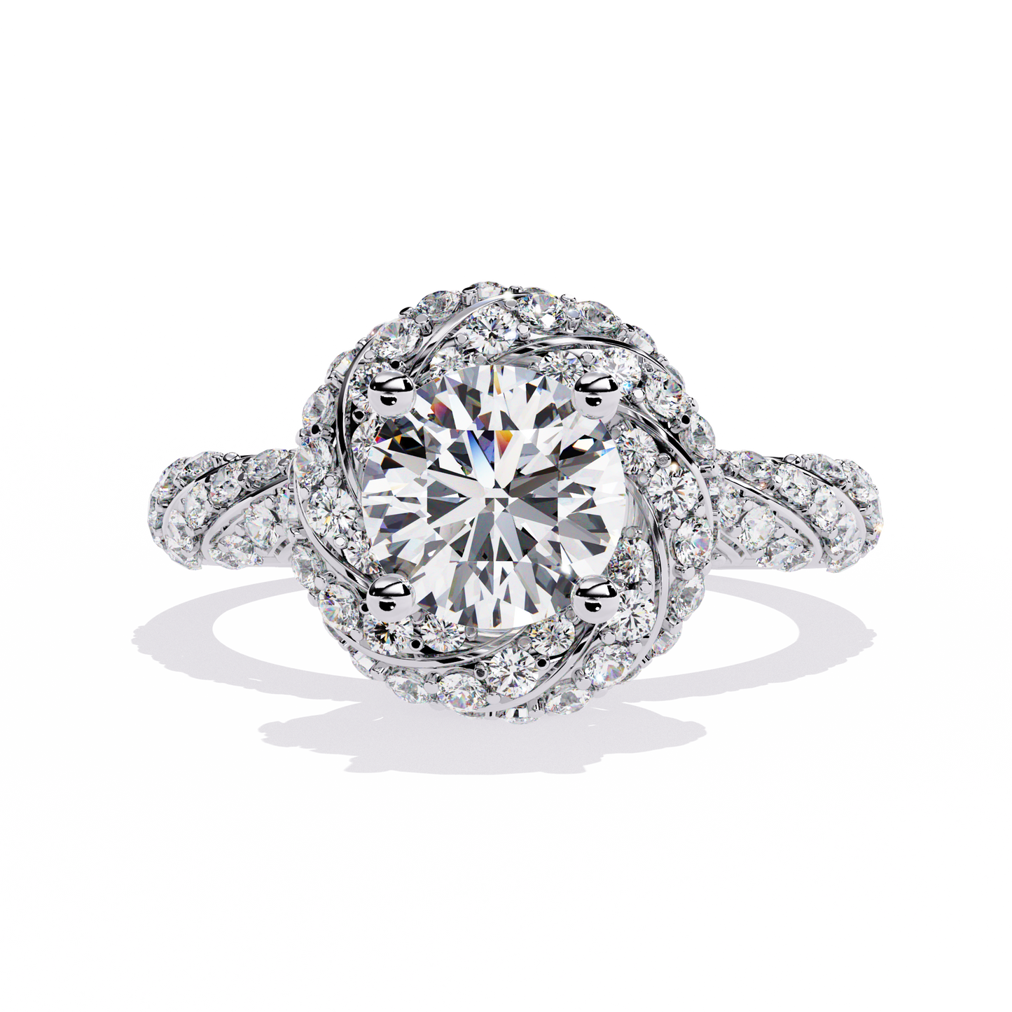 Intricate Halo Diamond Engagement Ring