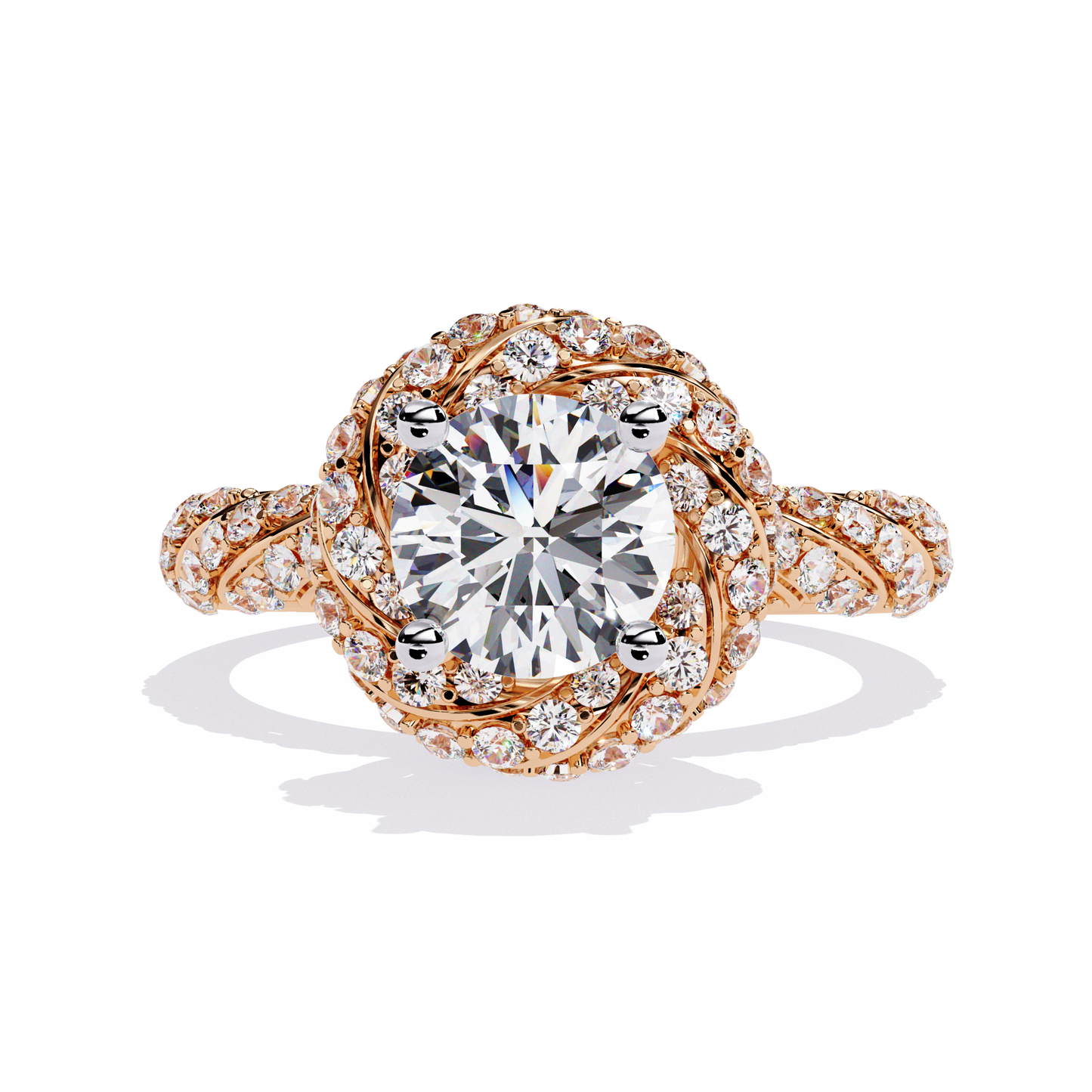 Intricate Halo Diamond Engagement Ring