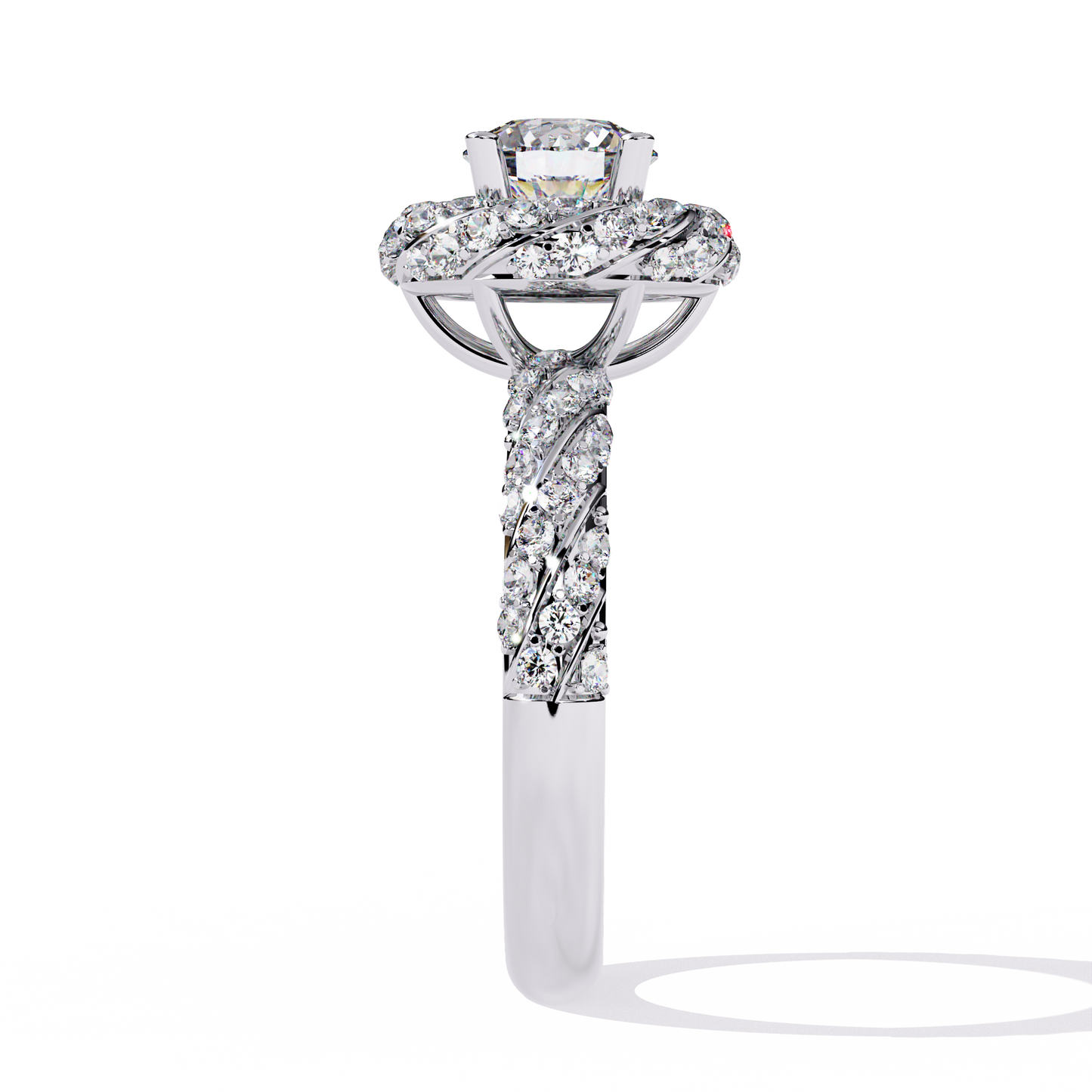 Intricate Halo Diamond Engagement Ring