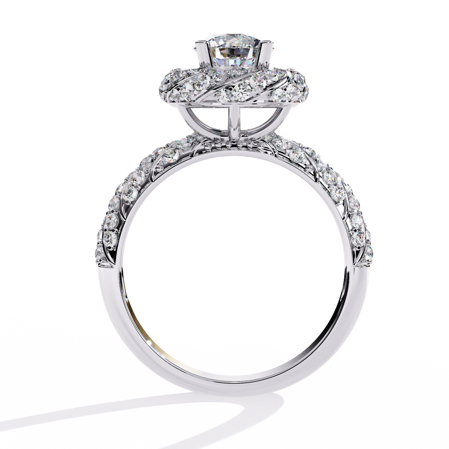 Intricate Halo Diamond Engagement Ring
