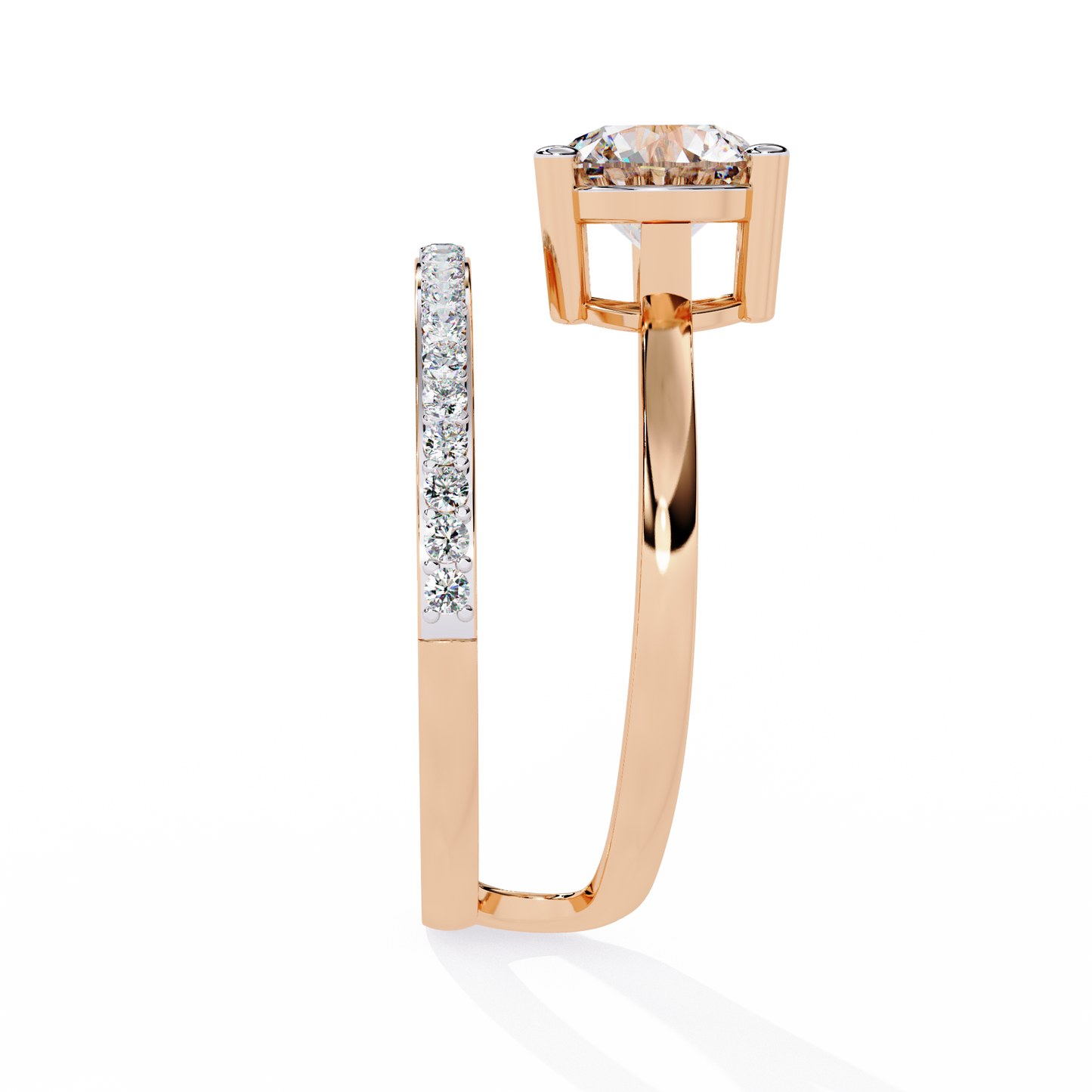 Open Wrap Diamond Ring | Modern Solitaire Engagement Style
