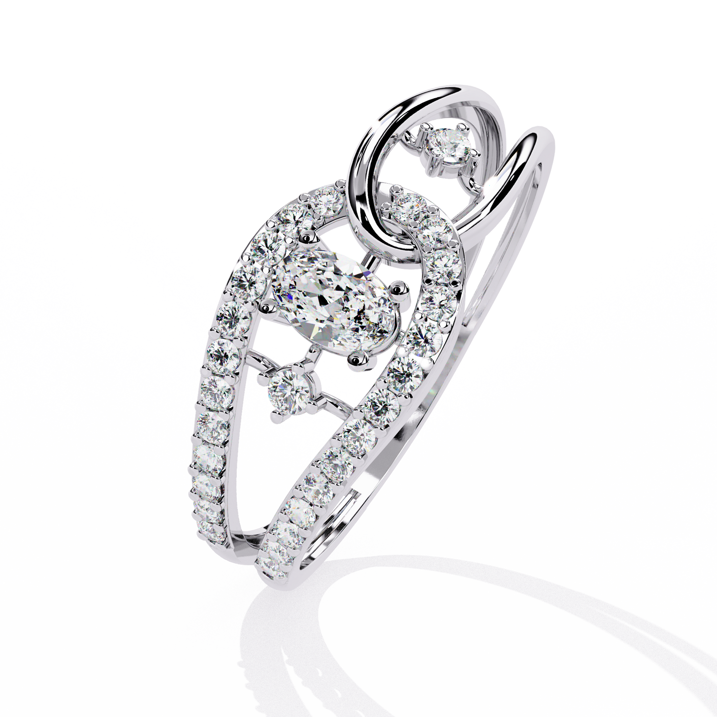 Interlocking Split Shank Diamond Ring | Modern Statement Ring
