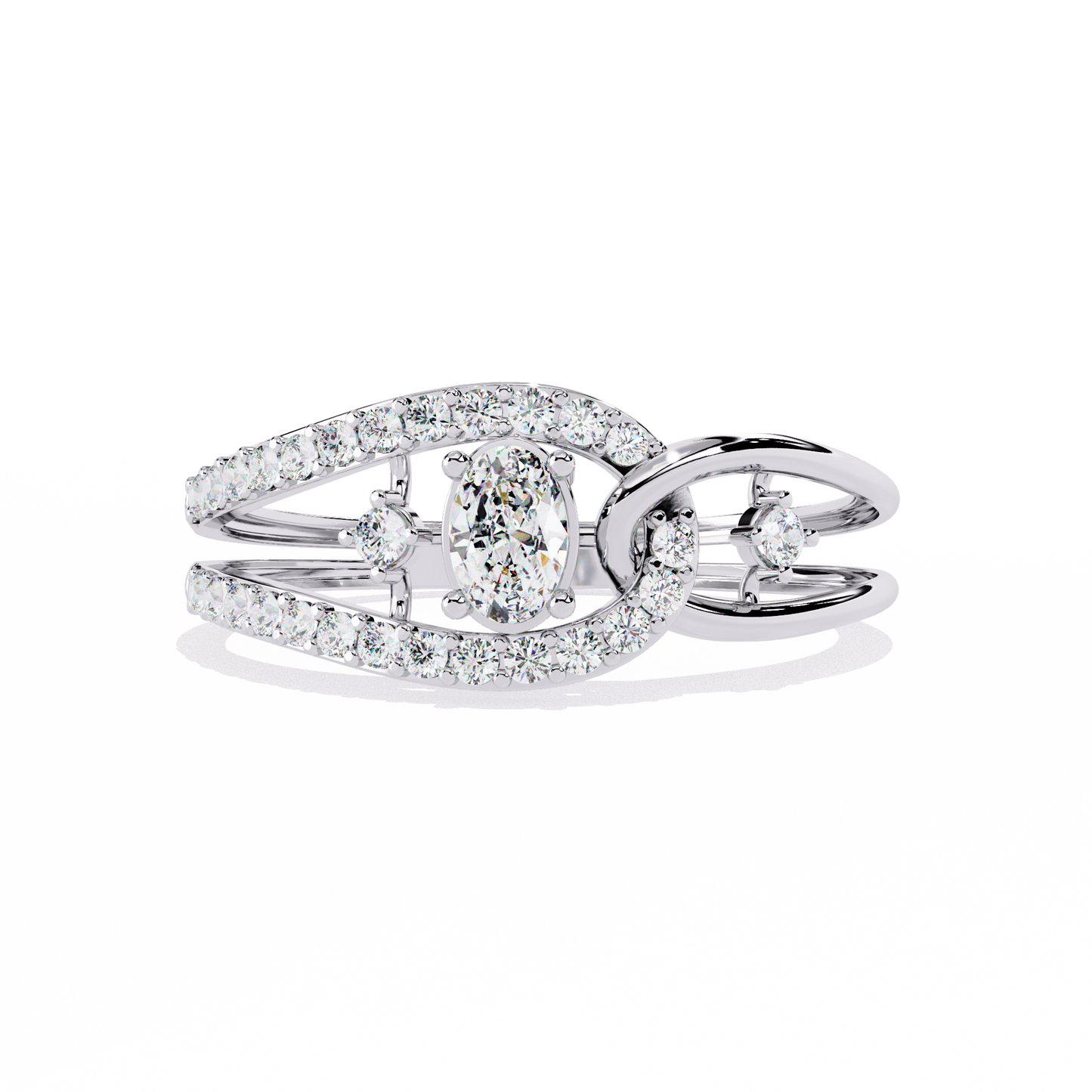 Interlocking Split Shank Diamond Ring | Modern Statement Ring